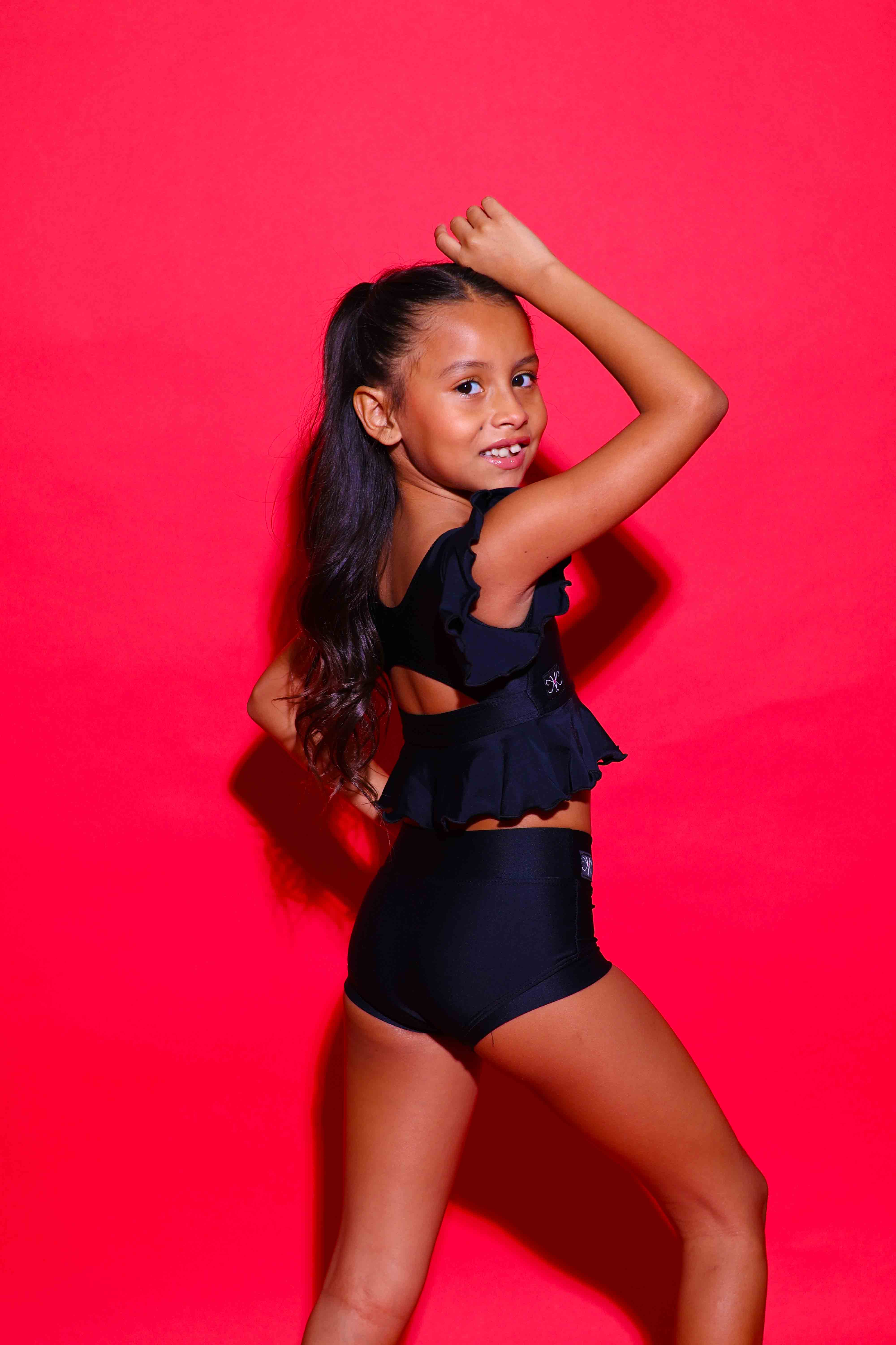 All Dolled Up Crop Top - Black - Ready To Ship