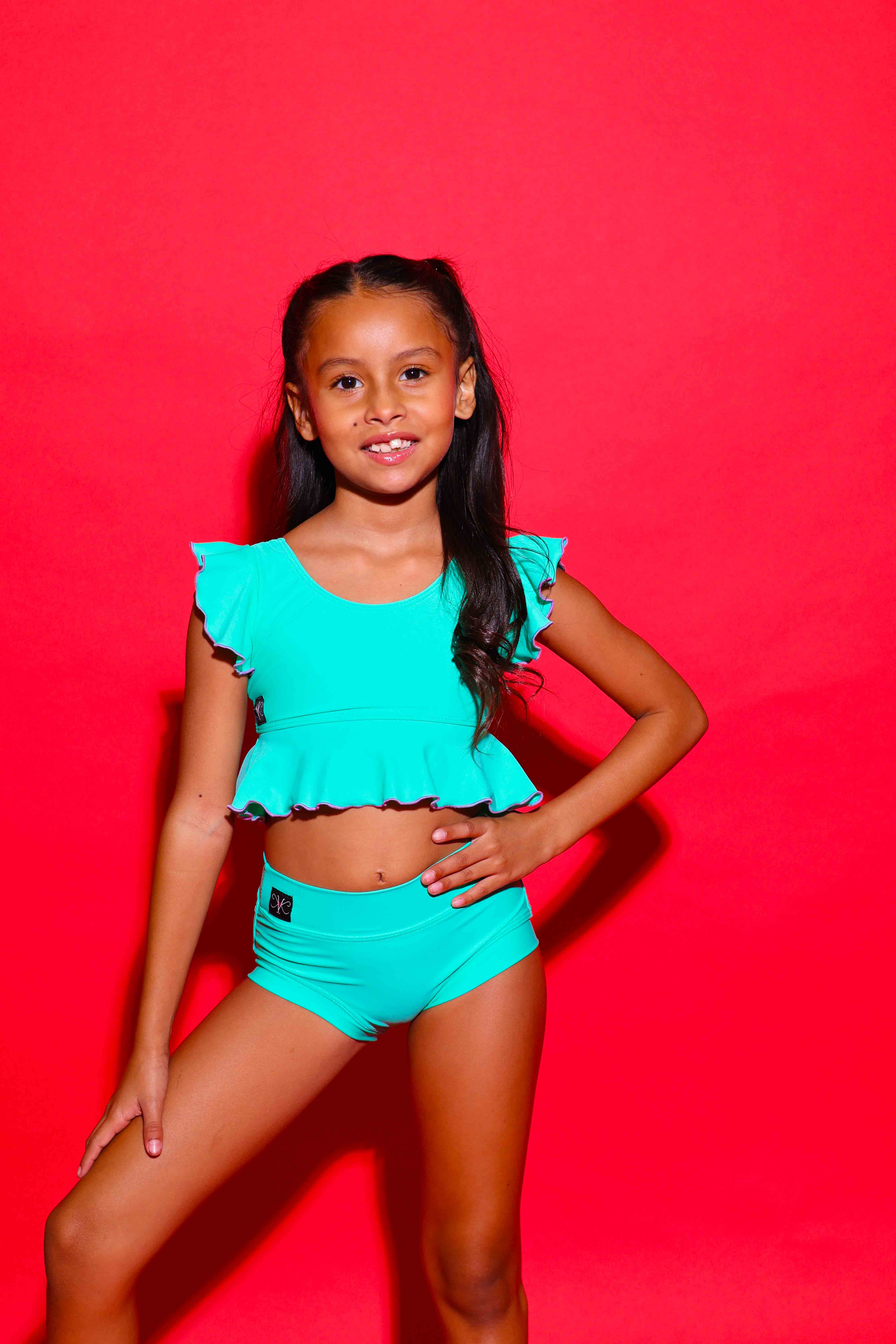All Dolled Up Crop Top - Mint/Lilac - Ready To Ship