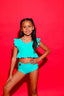 All Dolled Up Crop Top - Mint/Lilac - Ready To Ship