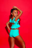 All Dolled Up Crop Top - Mint/Lilac - Ready To Ship