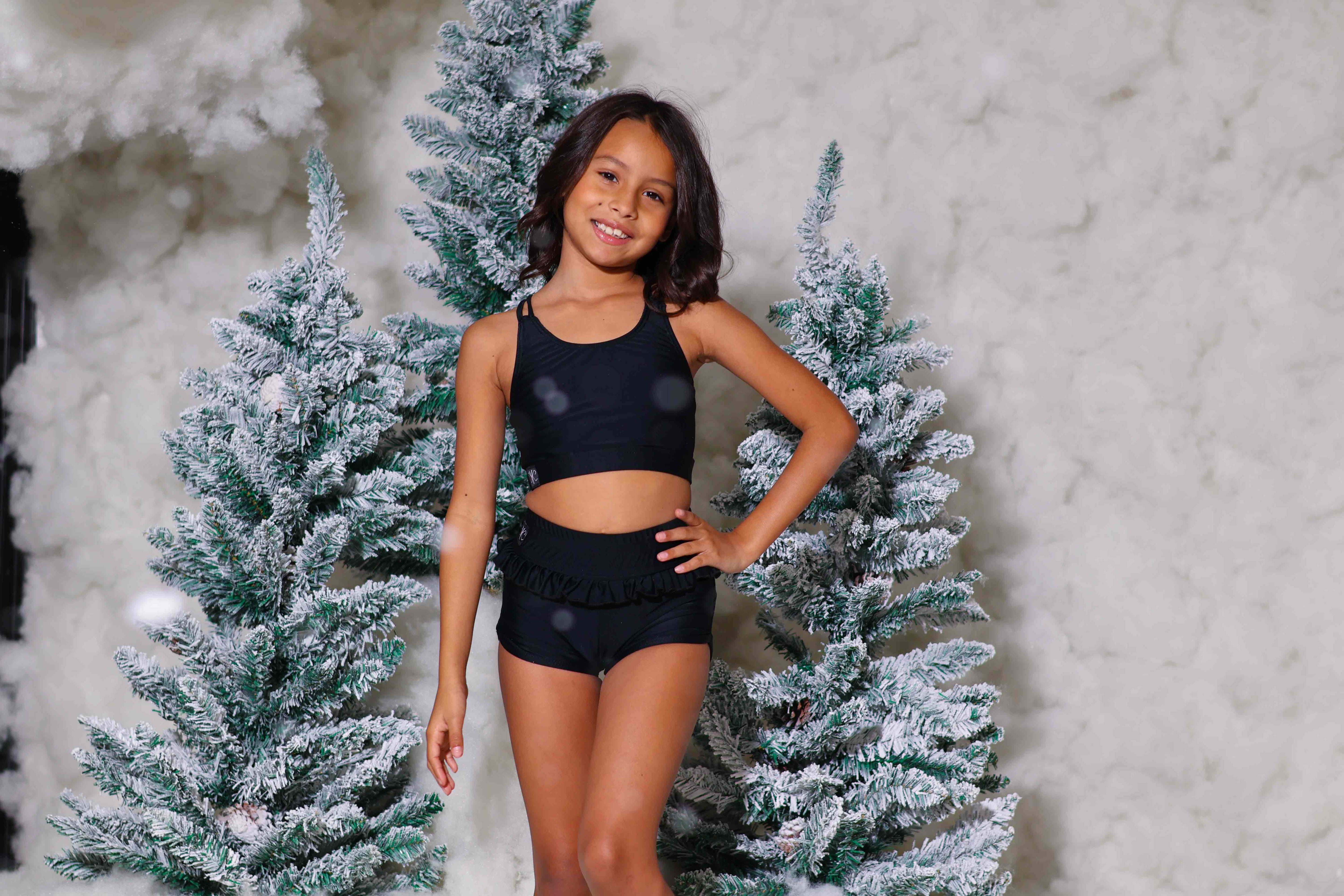 Leilani Ruffle Short - Black - Ready To Ship