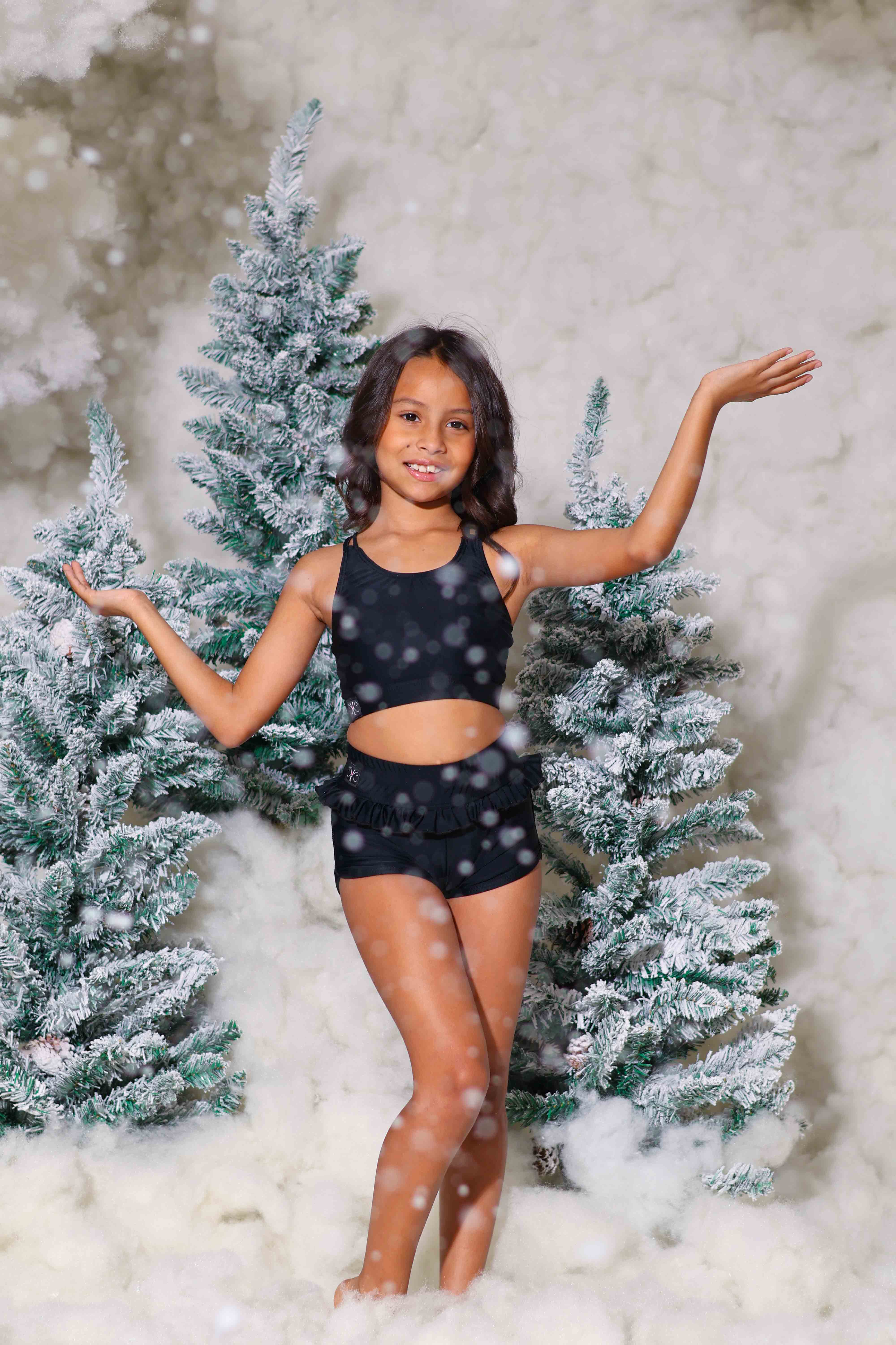 Leilani Ruffle Short - Black - Ready To Ship