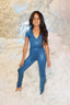 Timeout Jumpsuit - Teal Slick - Ready to Ship - Final Sale