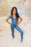 Timeout Jumpsuit - Teal Slick - Ready to Ship - Final Sale