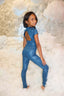 Timeout Jumpsuit - Teal Slick - Ready to Ship - Final Sale
