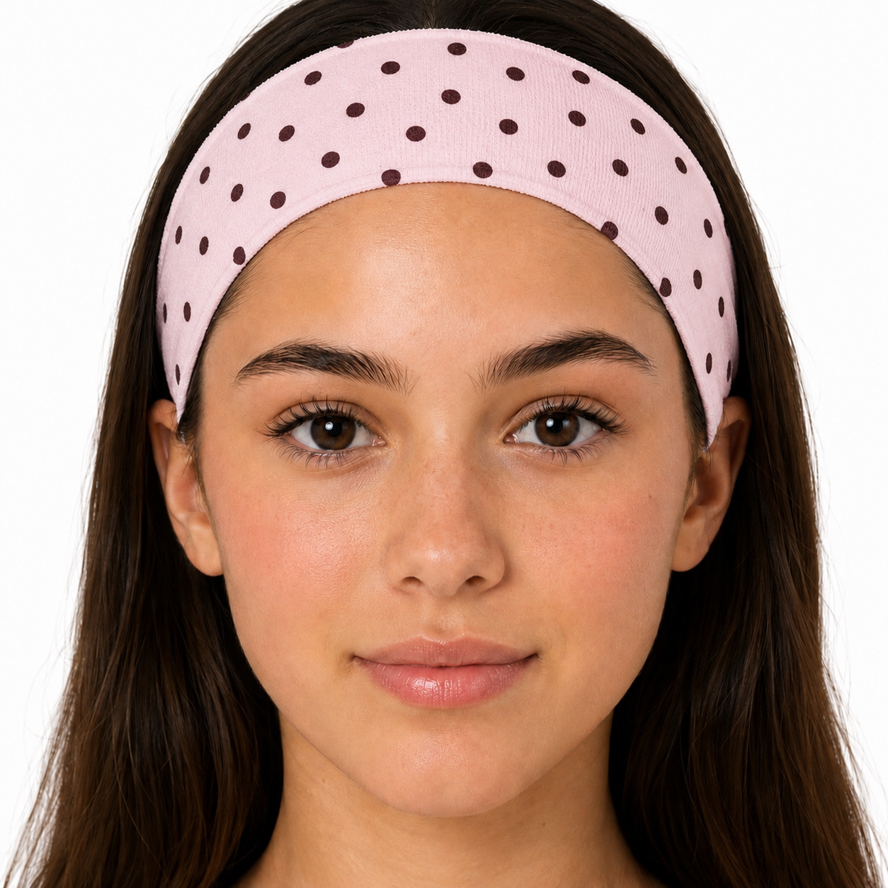 5th Ave Headband - Pink/Brown Polka Dot