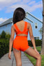 Criss Cross Bra Top - Neon Orange Viper - Ready to Ship - Final Sale