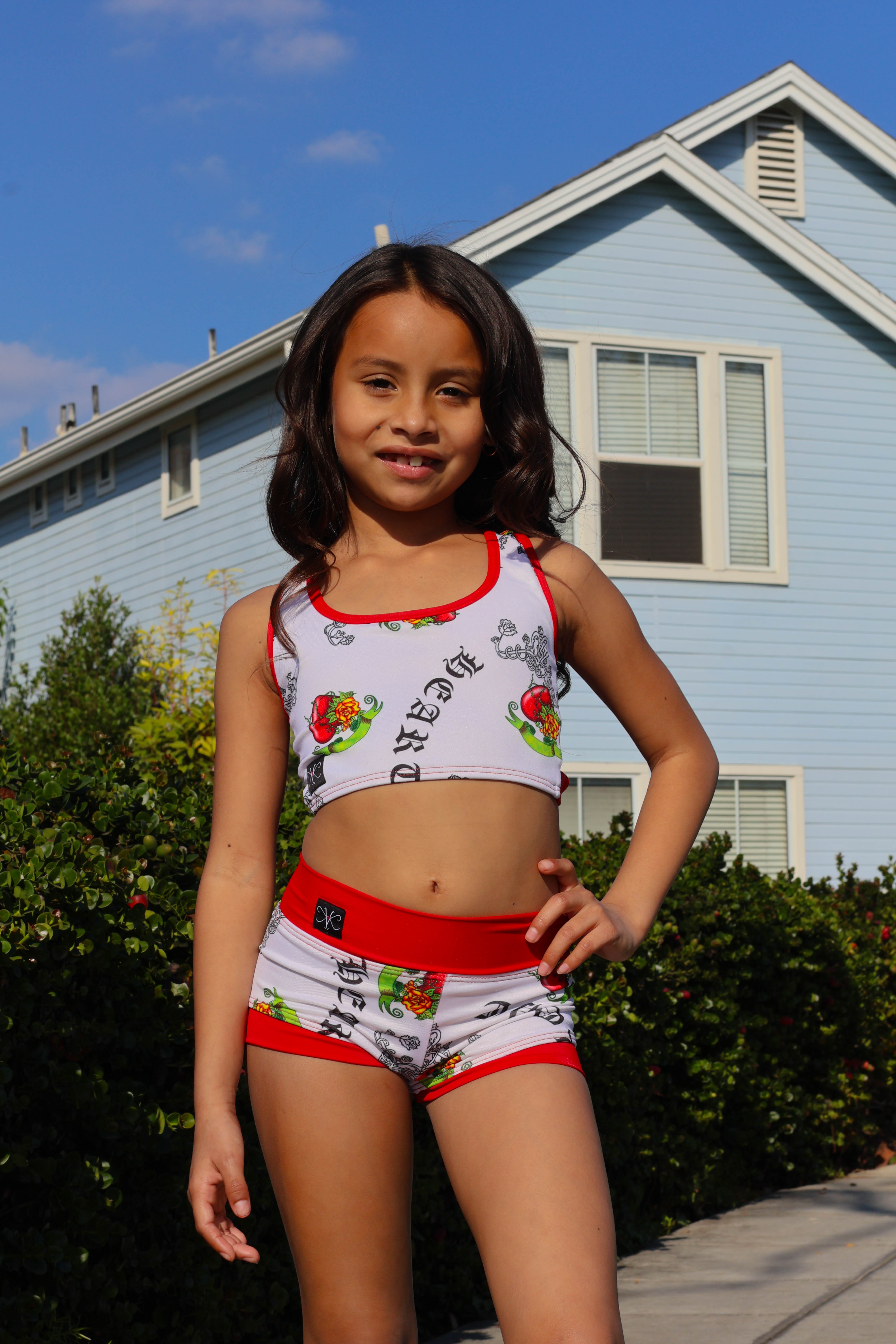 Never Look Back Bra Top - Love Script/Red - Ready To Ship