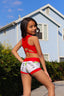 Never Look Back Bra Top - Love Script/Red - Ready To Ship - Final Sale