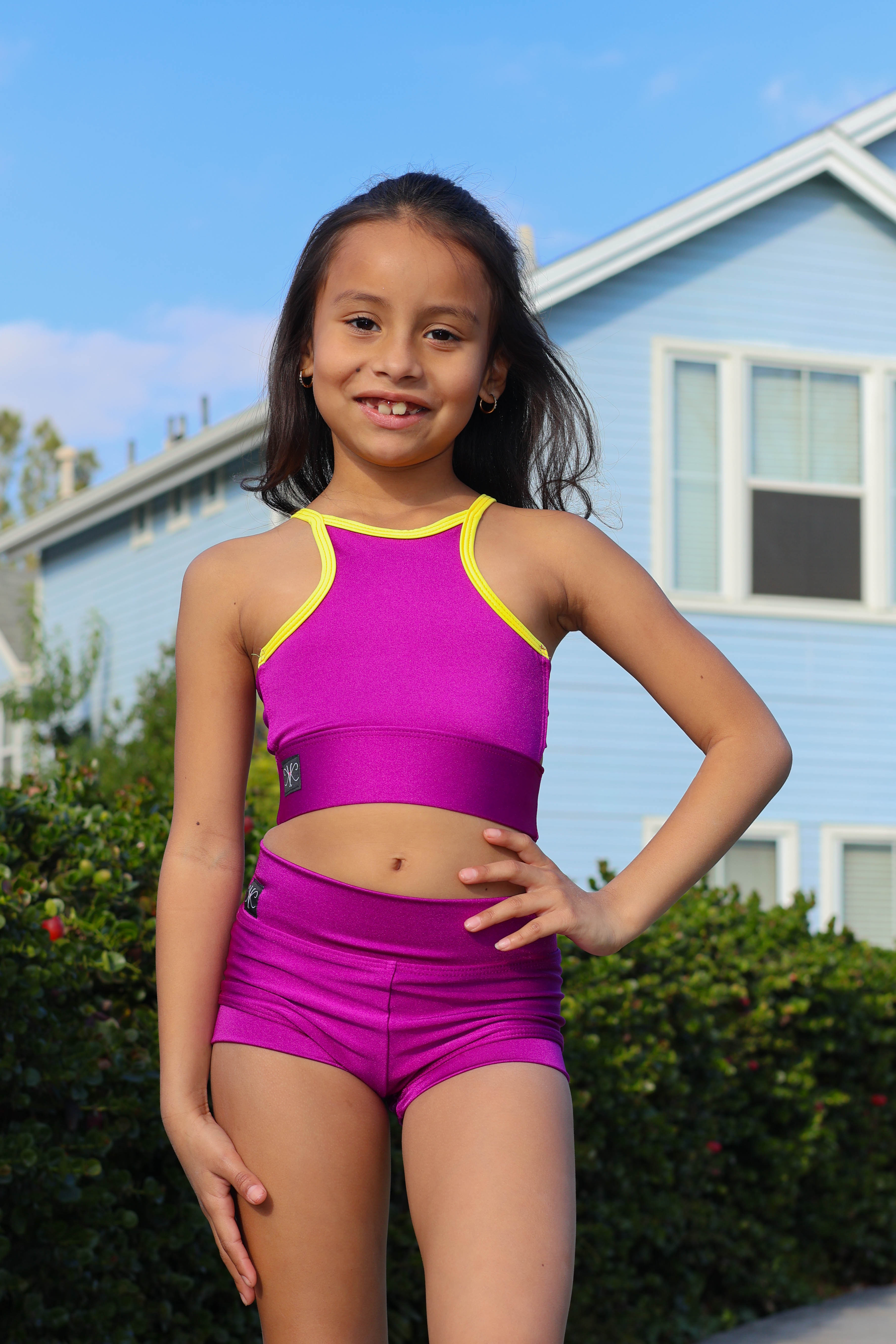 Bow Down Bra Top - Purple/Sunshine Yellow - Ready To Ship