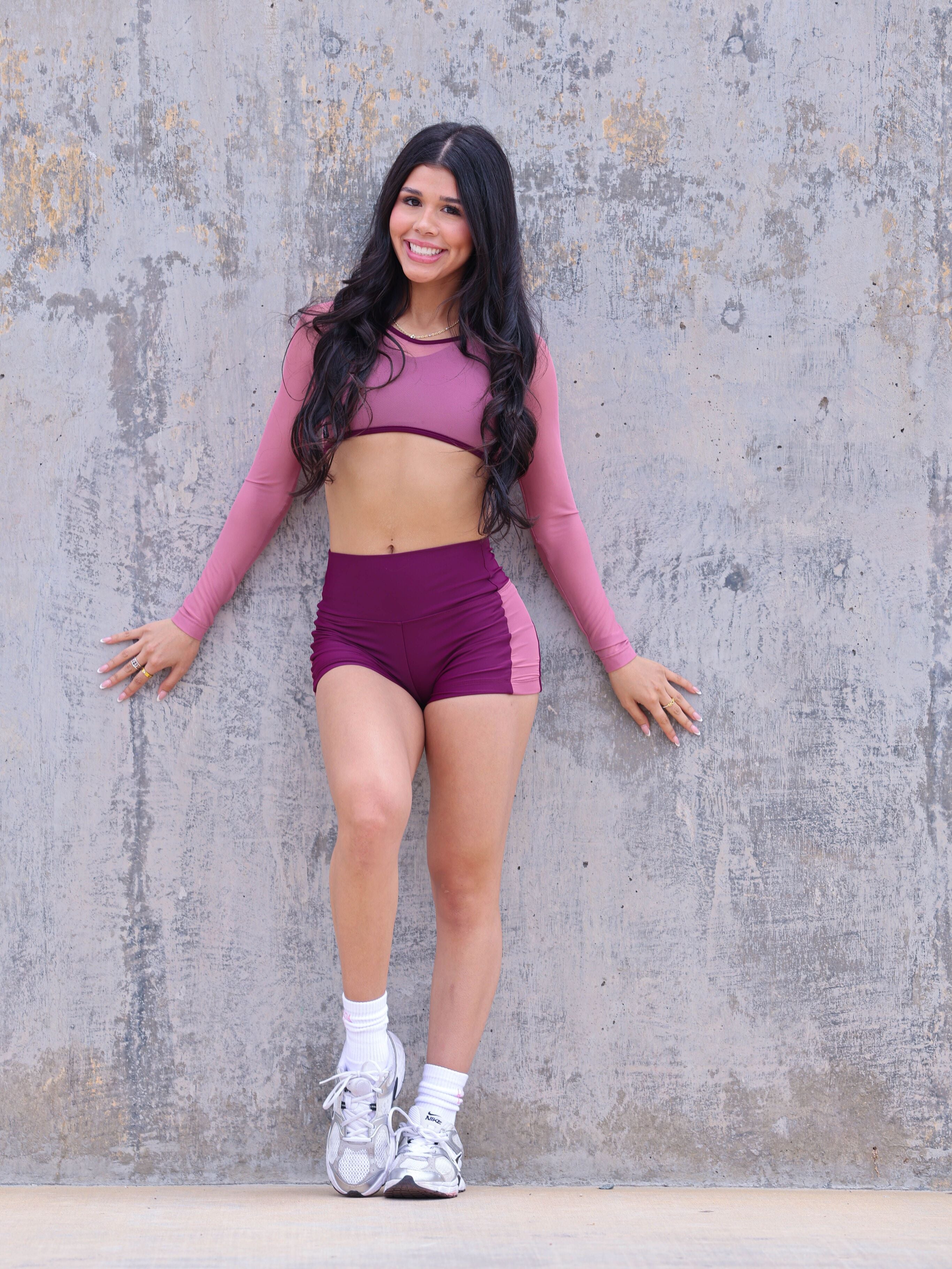 The #1 Mesh Crop Top - Plum