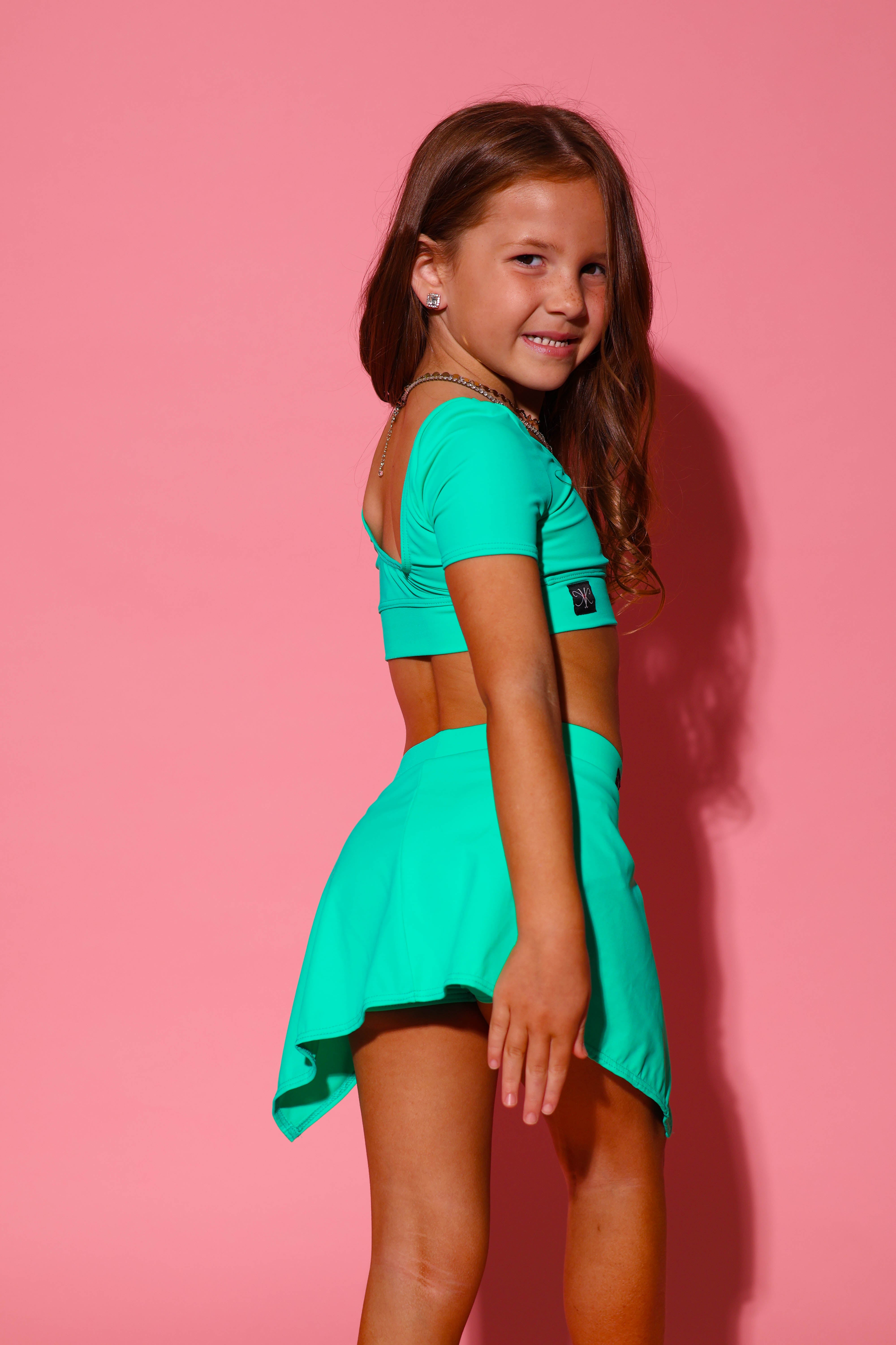 Demure Skort - Dark Mint - Ready To Ship - Final Sale