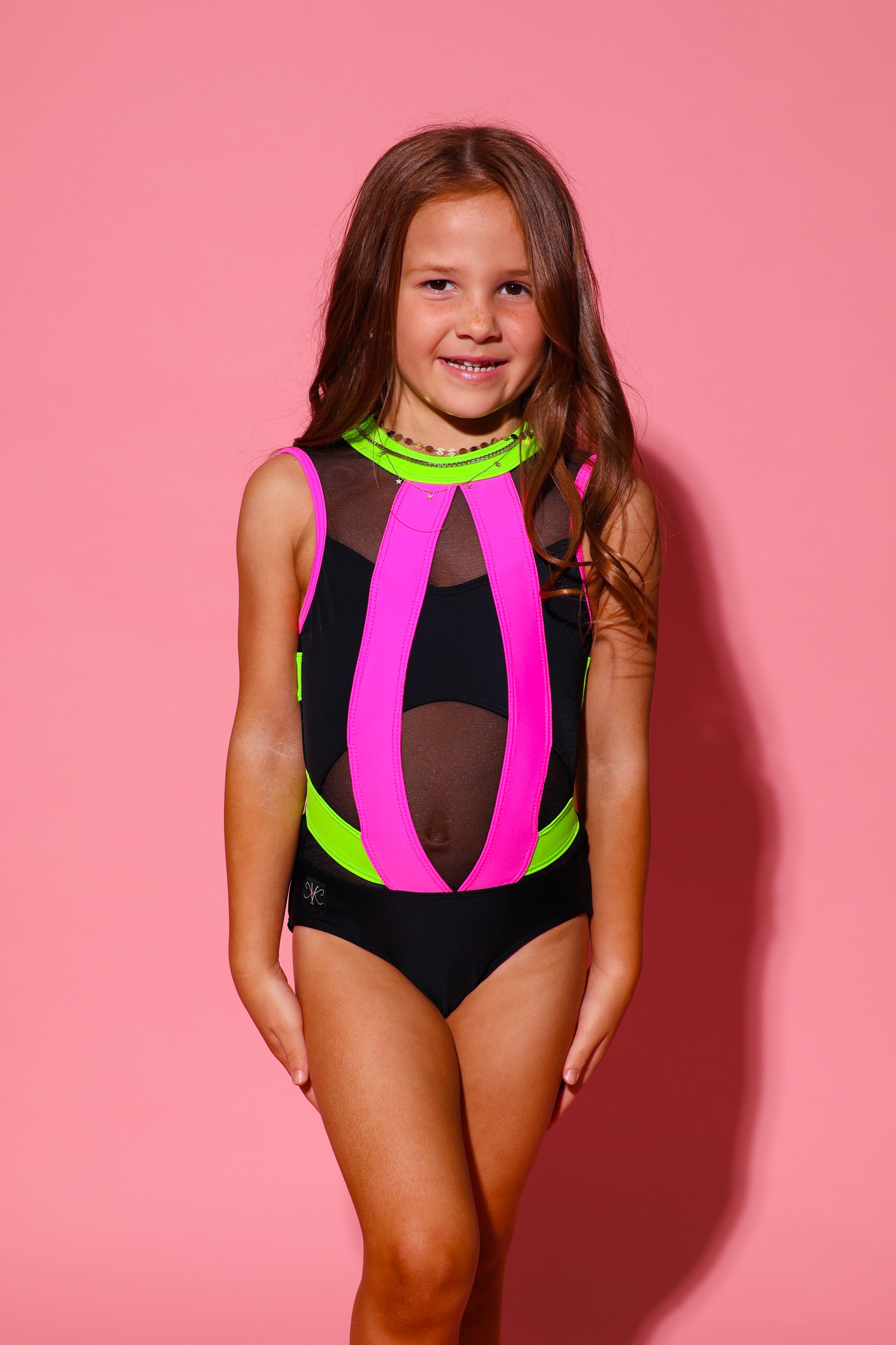 Omega Leotard - Black/Neon - Ready To Ship