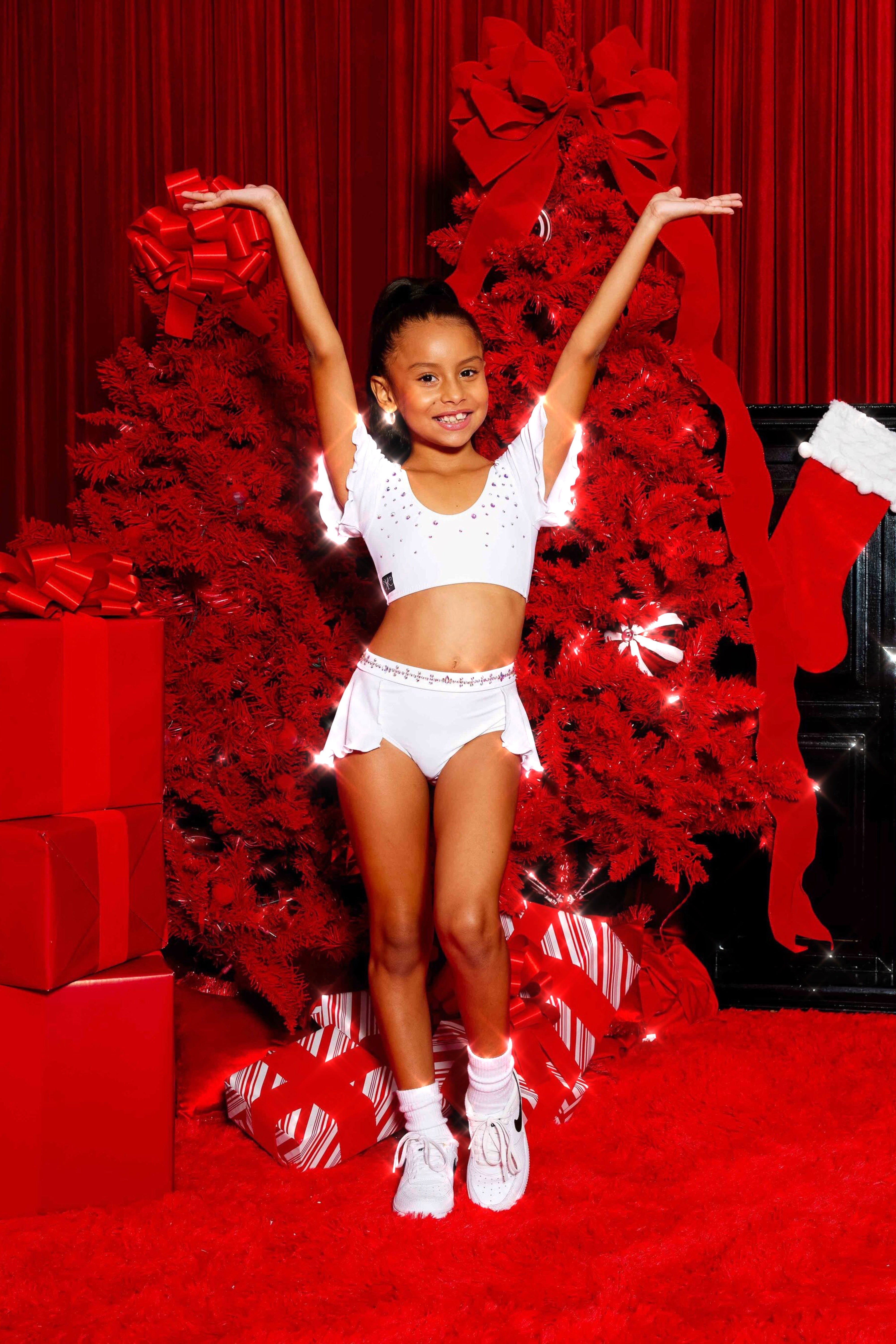 Flutter Glitter Brief - White Glitter - Ready To Ship