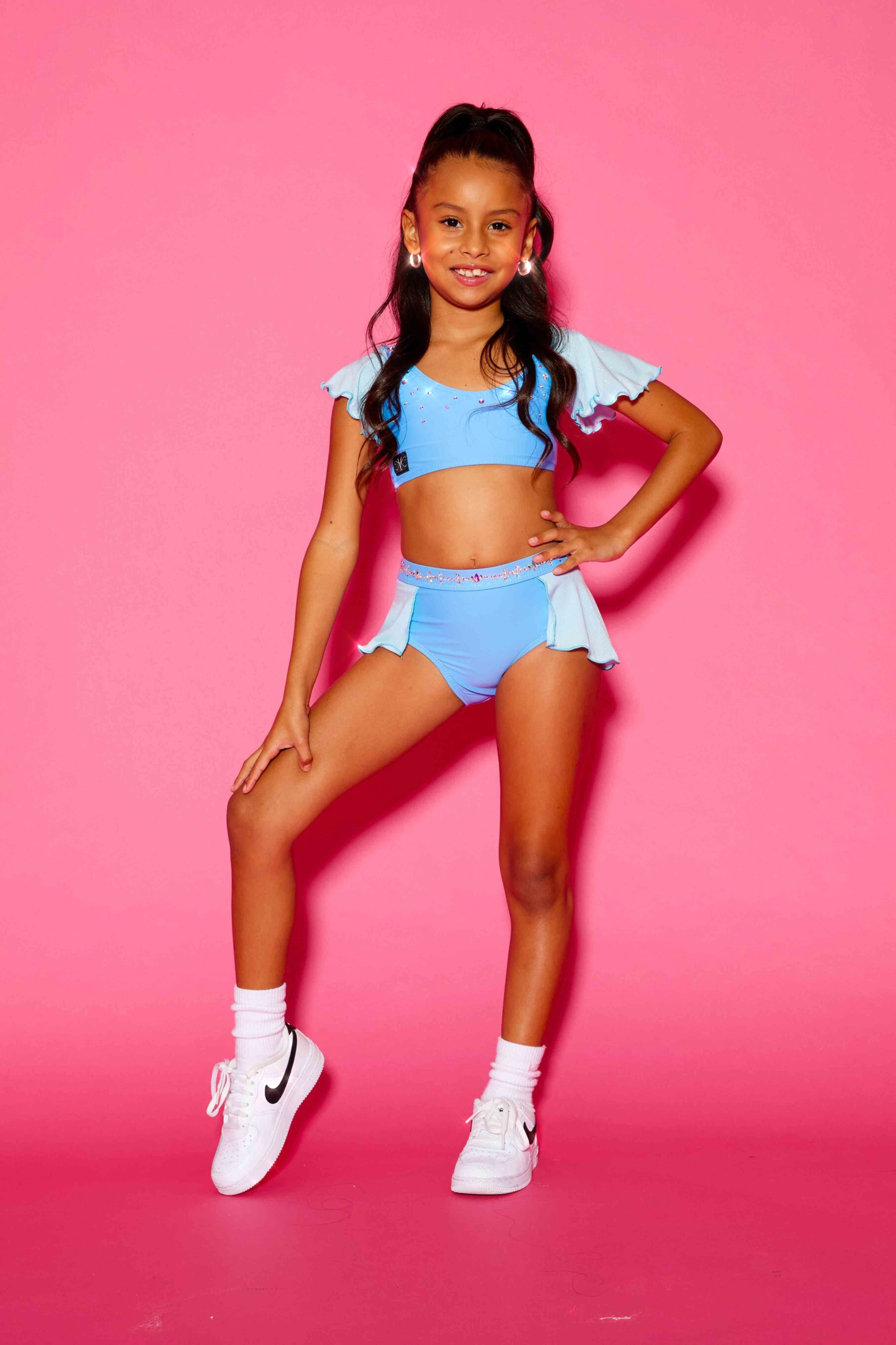 Flutter Glitter Bra Top - Periwinkle Glitter - Ready To Ship