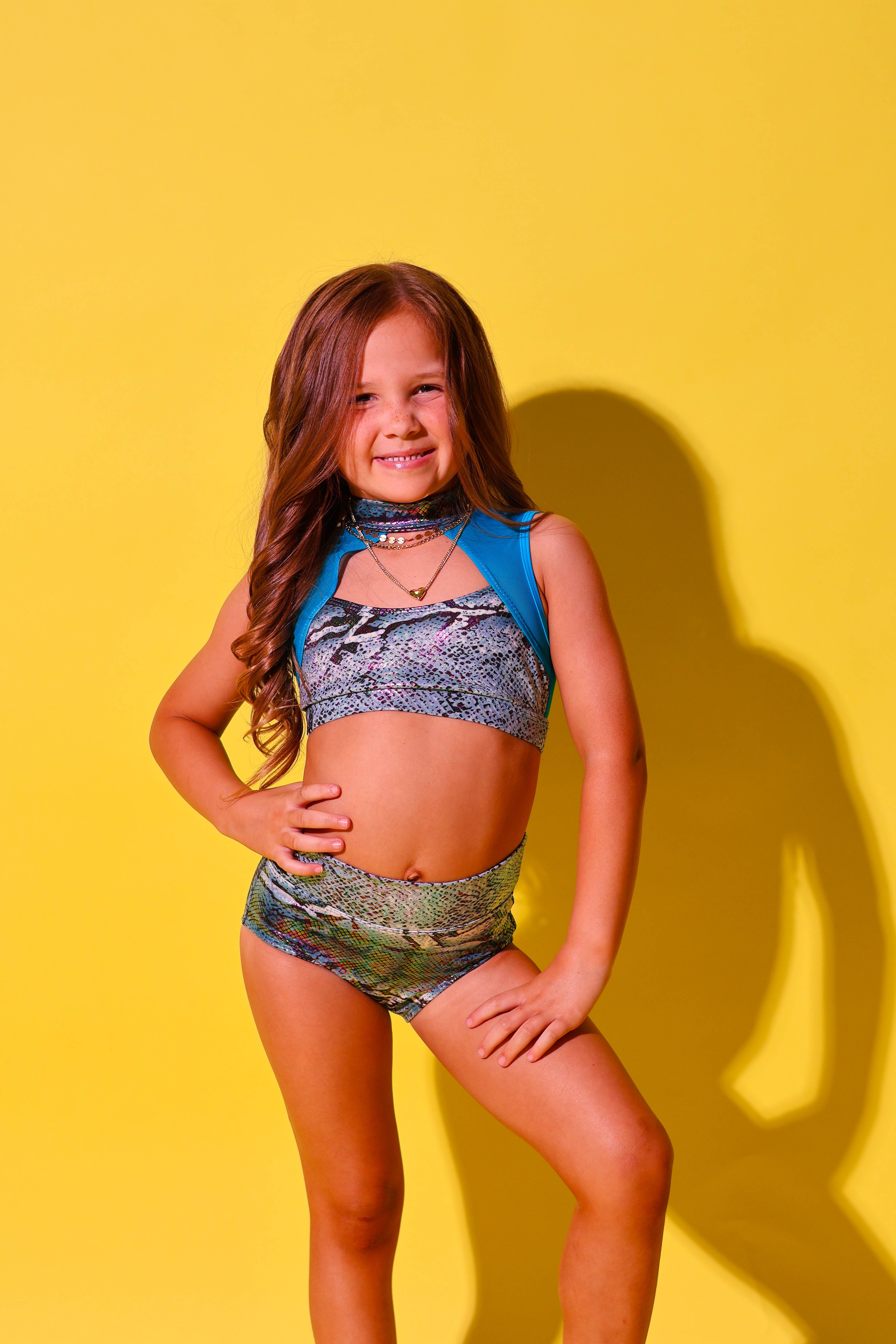 Open Heart Posh Brief - Teal Viper - Ready to Ship - Final Sale