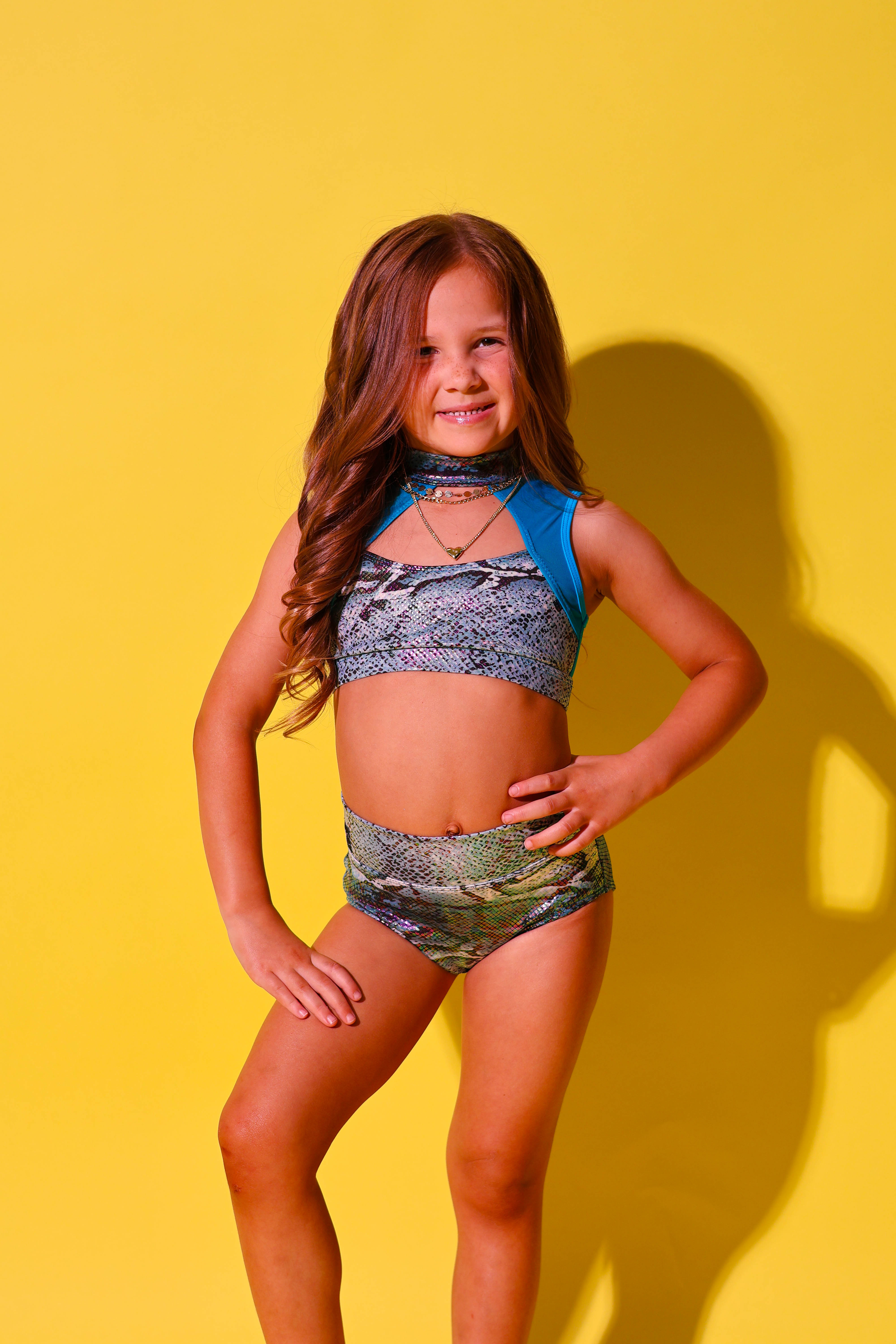 Open Heart Posh Brief - Teal Viper - Ready to Ship - Final Sale