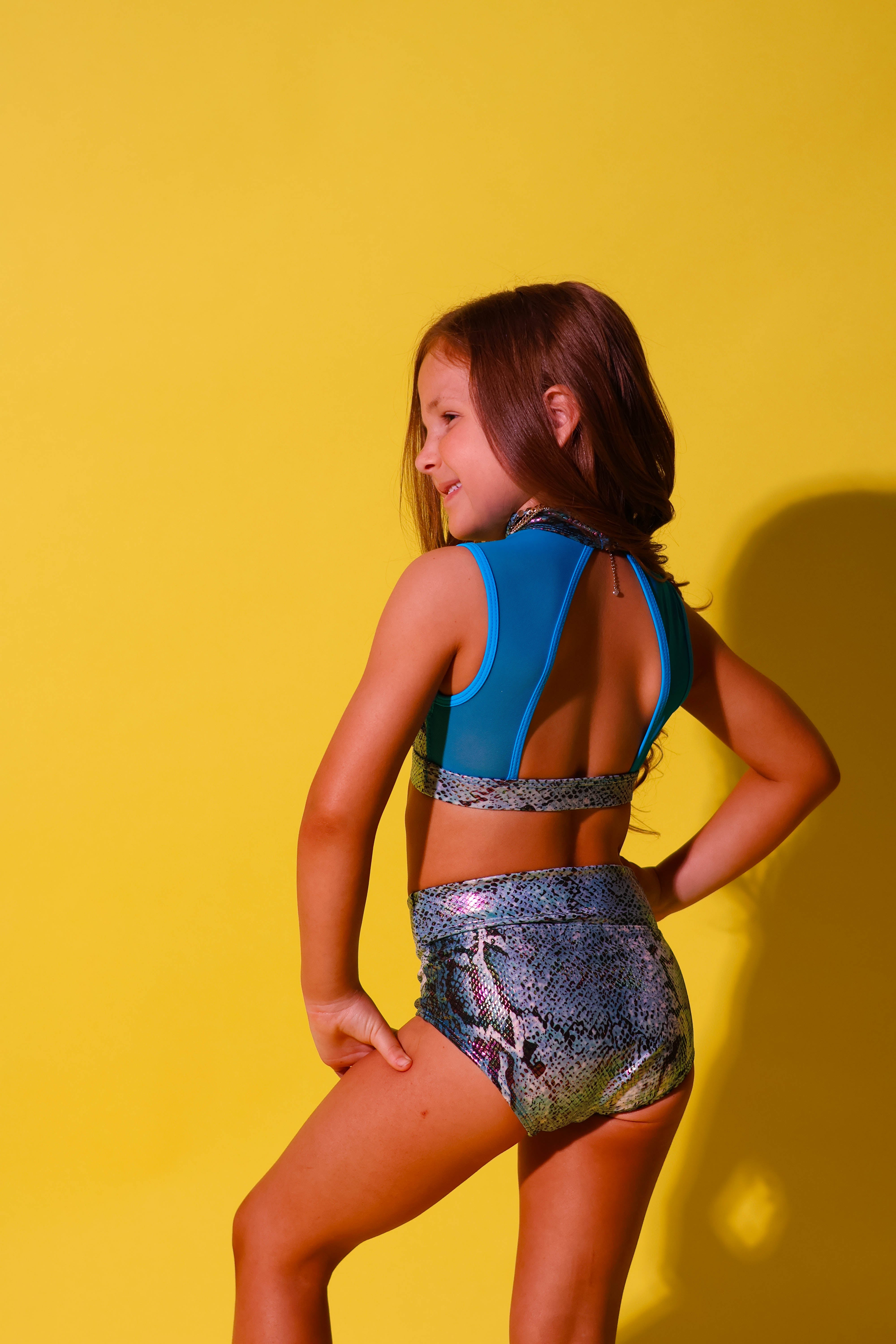 Open Heart Crop Top - Teal Viper - Ready to Ship - Final Sale