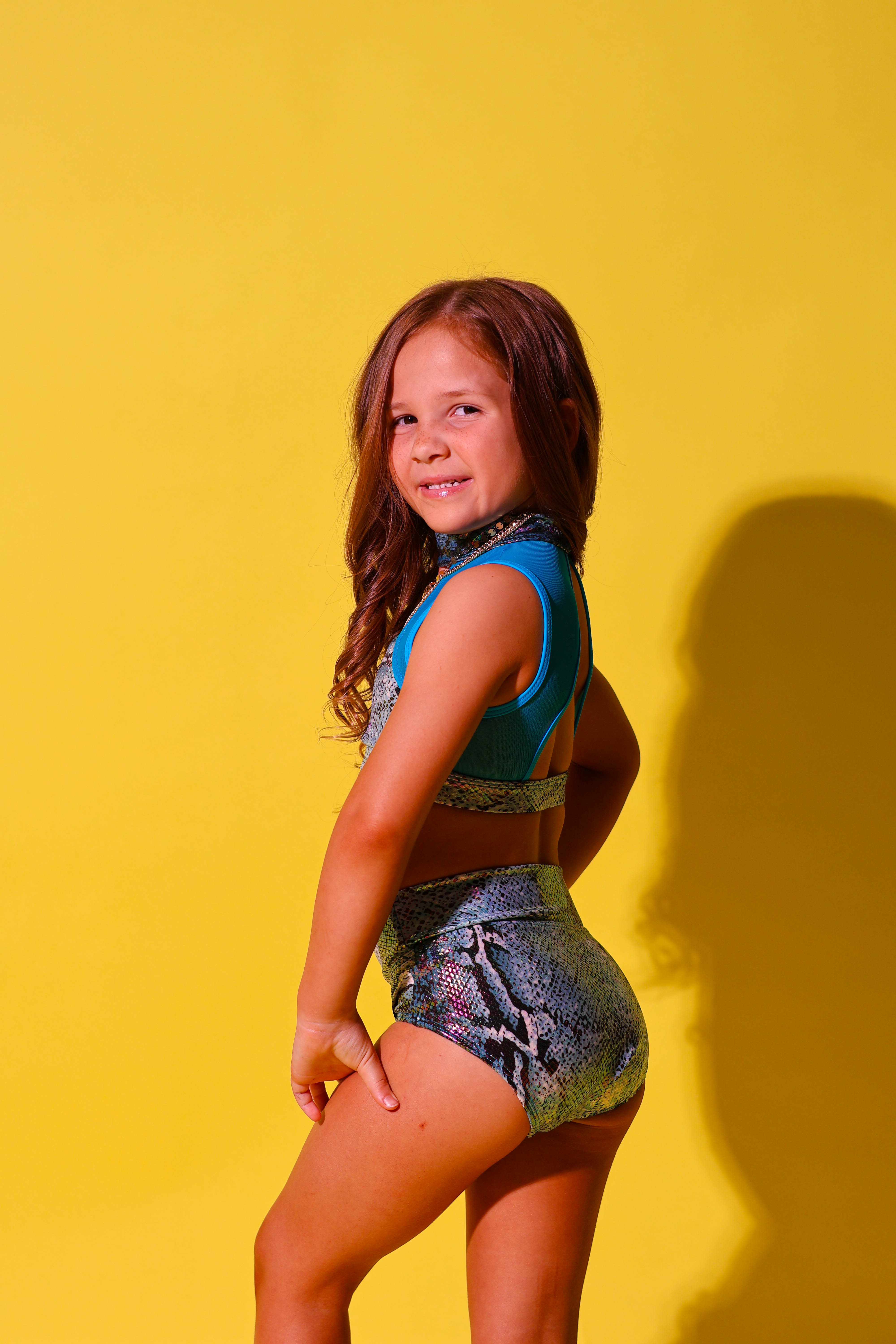 Open Heart Crop Top - Teal Viper - Ready to Ship - Final Sale