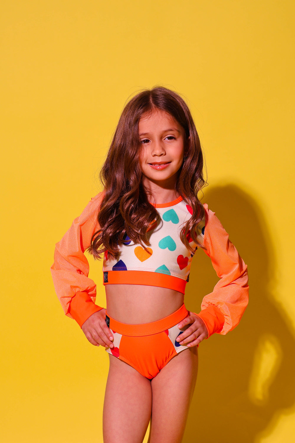 Hollaback Triple Threat Brief - Cards of Hearts/Neon Orange - Ready To Ship - Final Sale