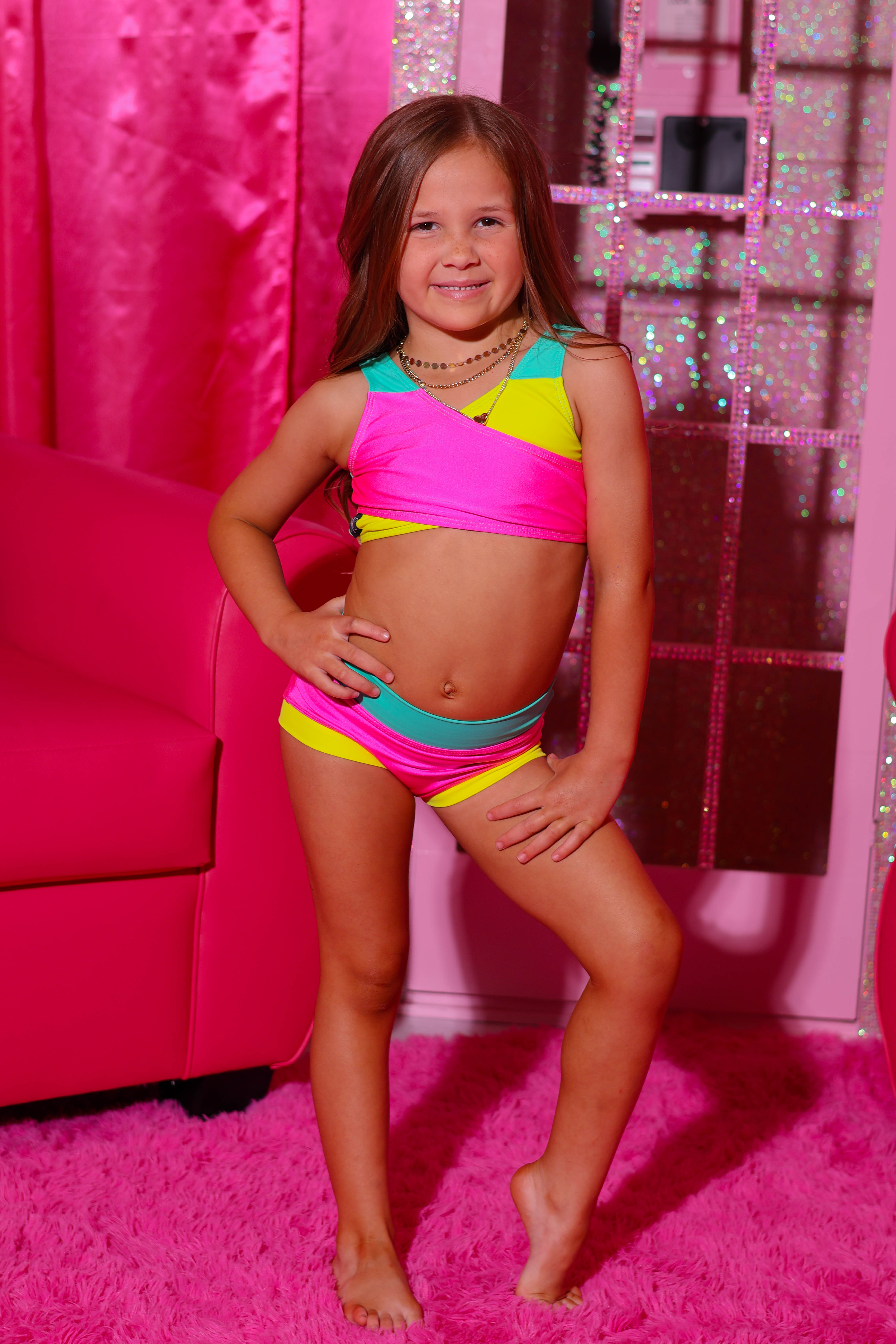 Cross My Heart VIP Brief - Tropic Pink/Mint/Yellow - Ready To Ship