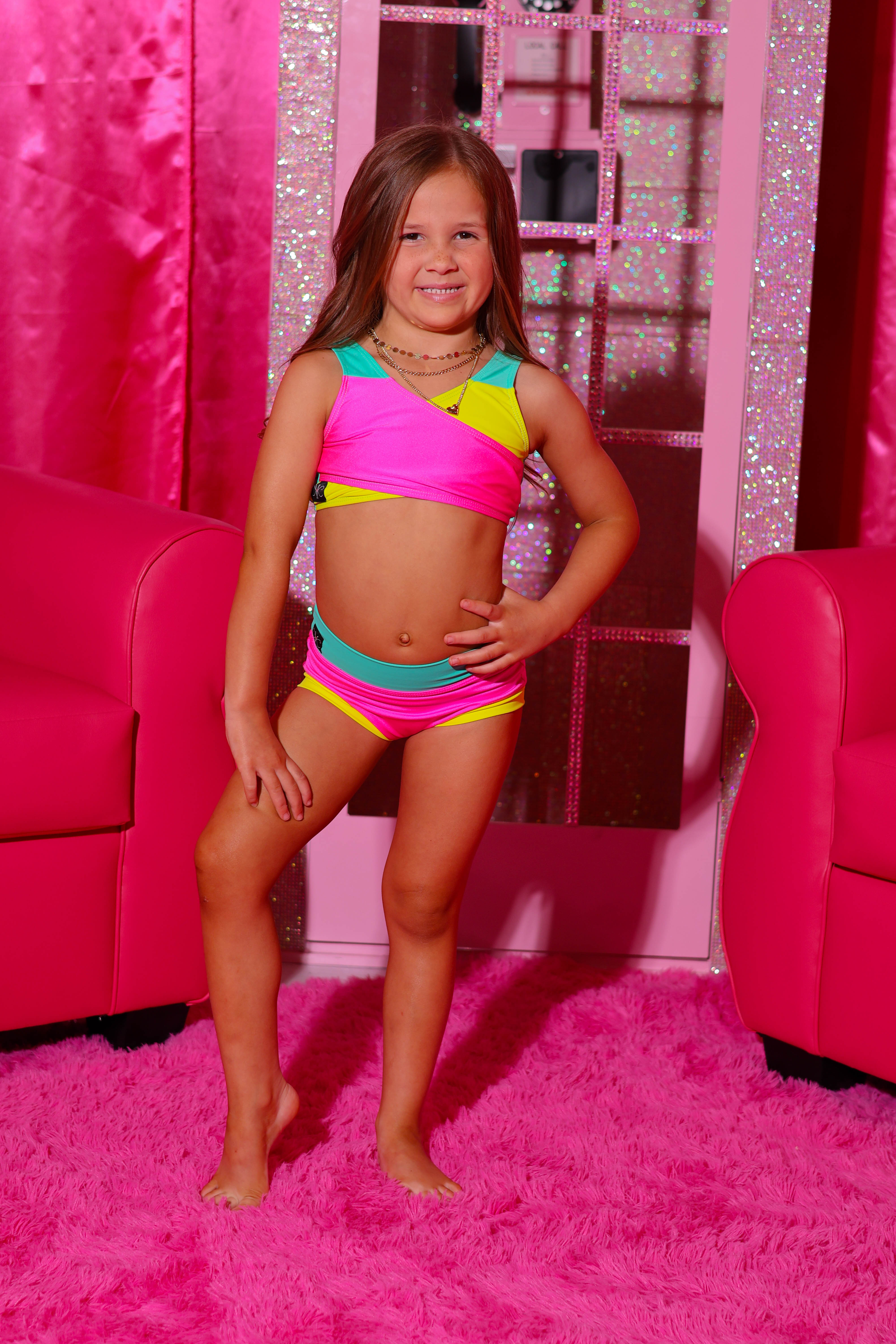 Cross My Heart VIP Brief - Tropic Pink/Mint/Yellow - Ready To Ship