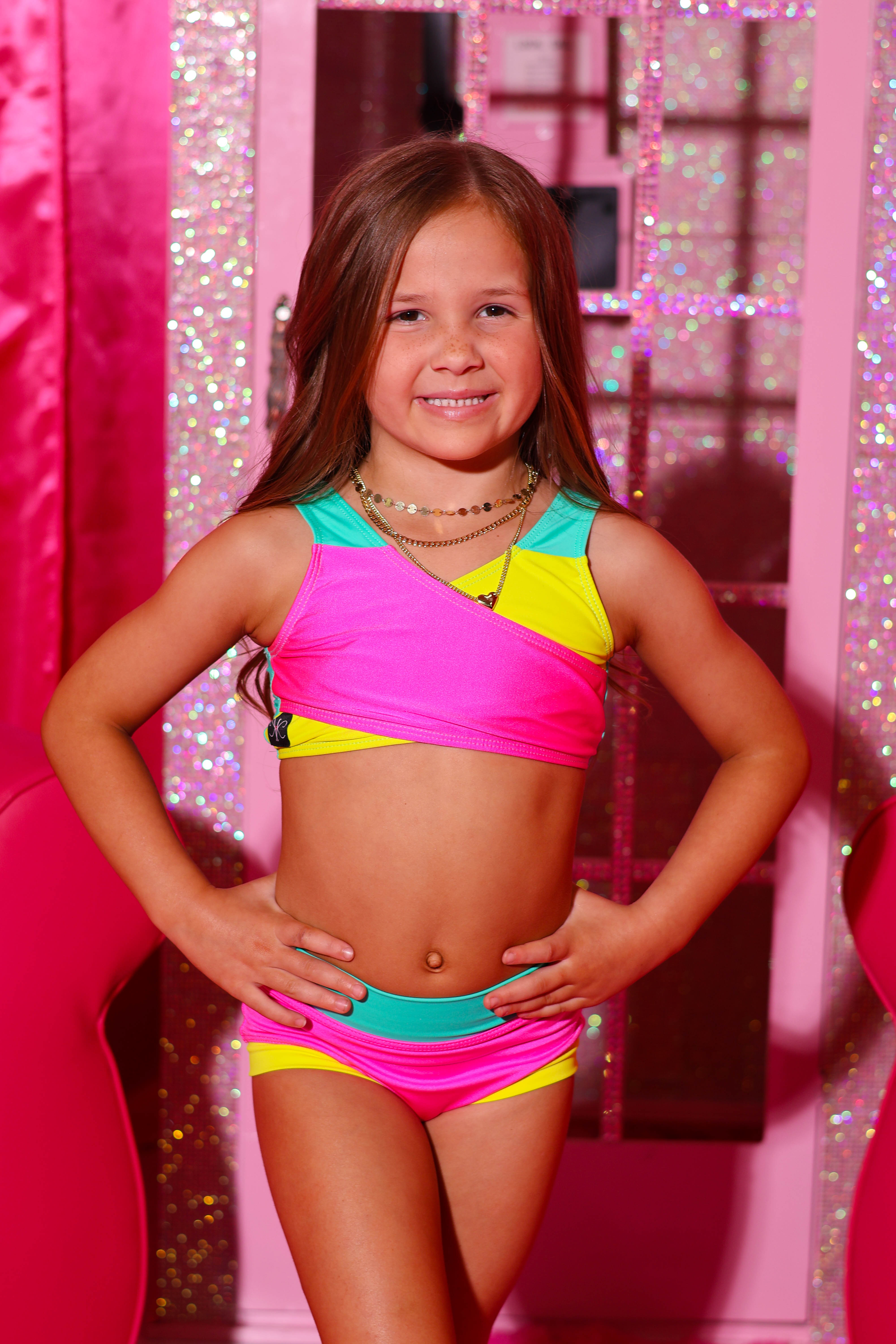 Cross My Heart VIP Brief - Tropic Pink/Mint/Yellow - Ready To Ship