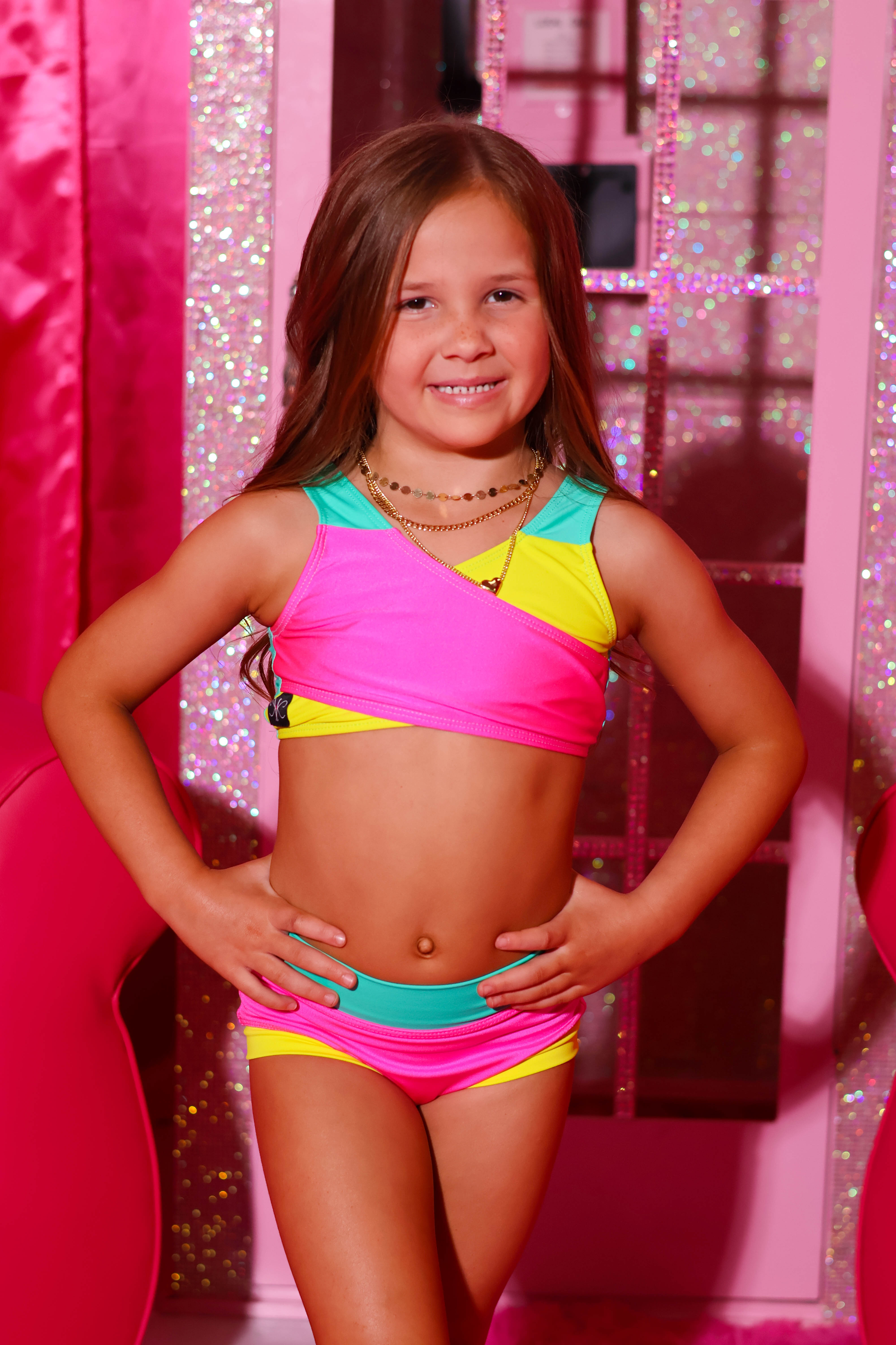Cross My Heart VIP Brief - Tropic Pink/Mint/Yellow - Ready To Ship