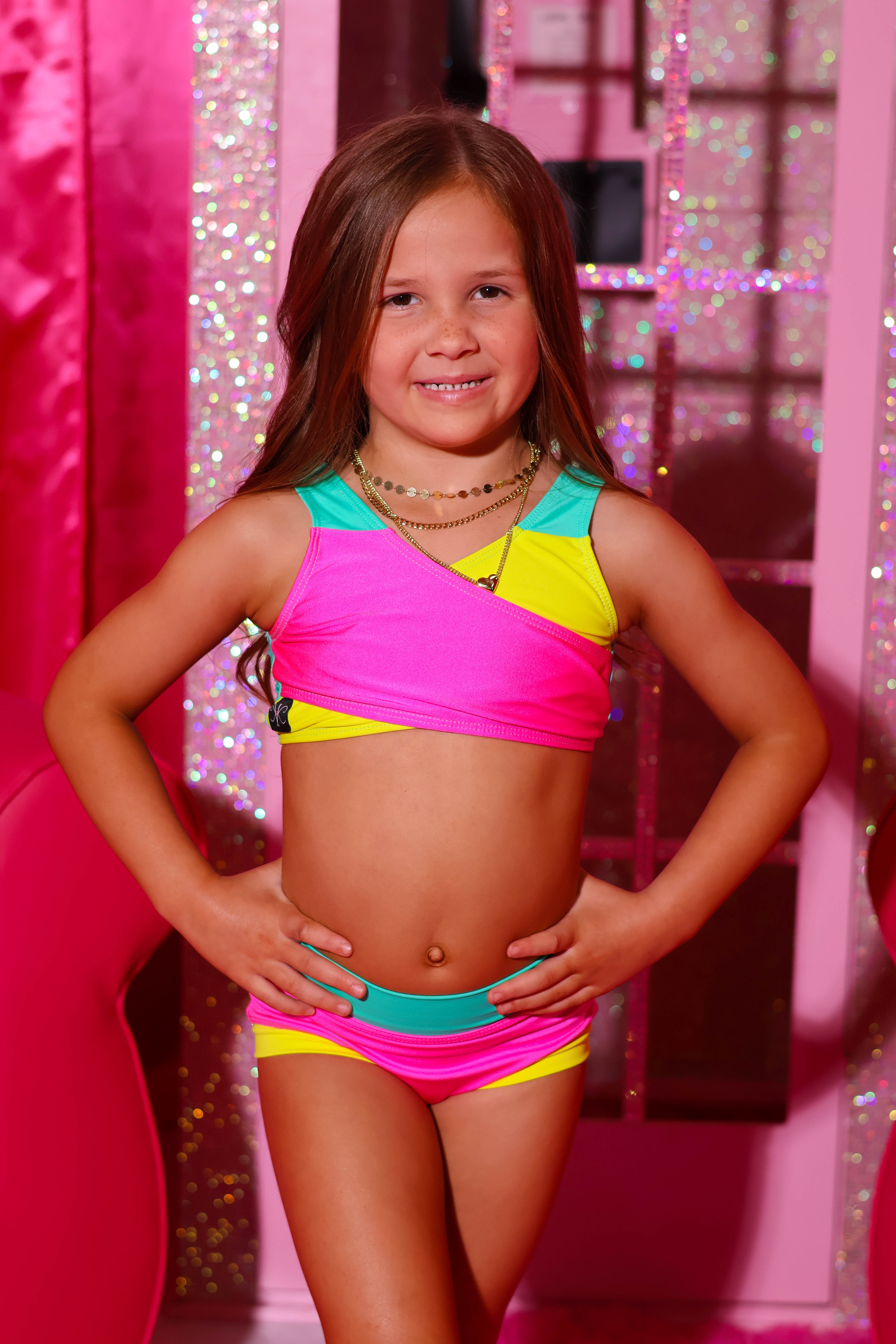 Cross My Heart VIP Brief - Tropic Pink/Mint/Yellow - Ready To Ship