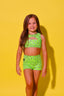Anikka Short - Neon Green Bandana - Ready to Ship - Final Sale