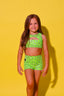 Anikka Short - Neon Green Bandana - Ready to Ship - Final Sale