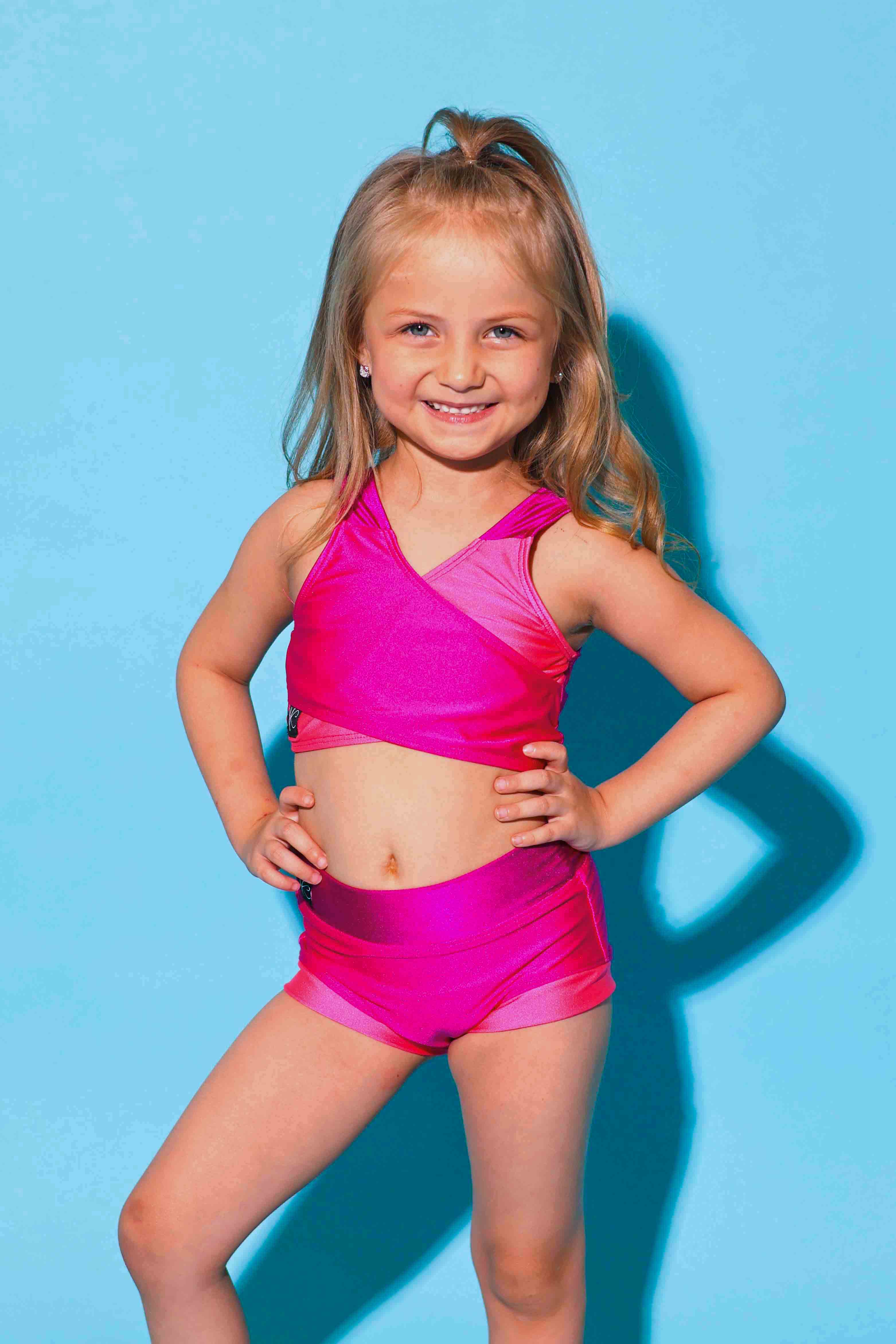 Cross My Heart Bra Top - Fuchsia/Coral/Magenta - Ready To Ship