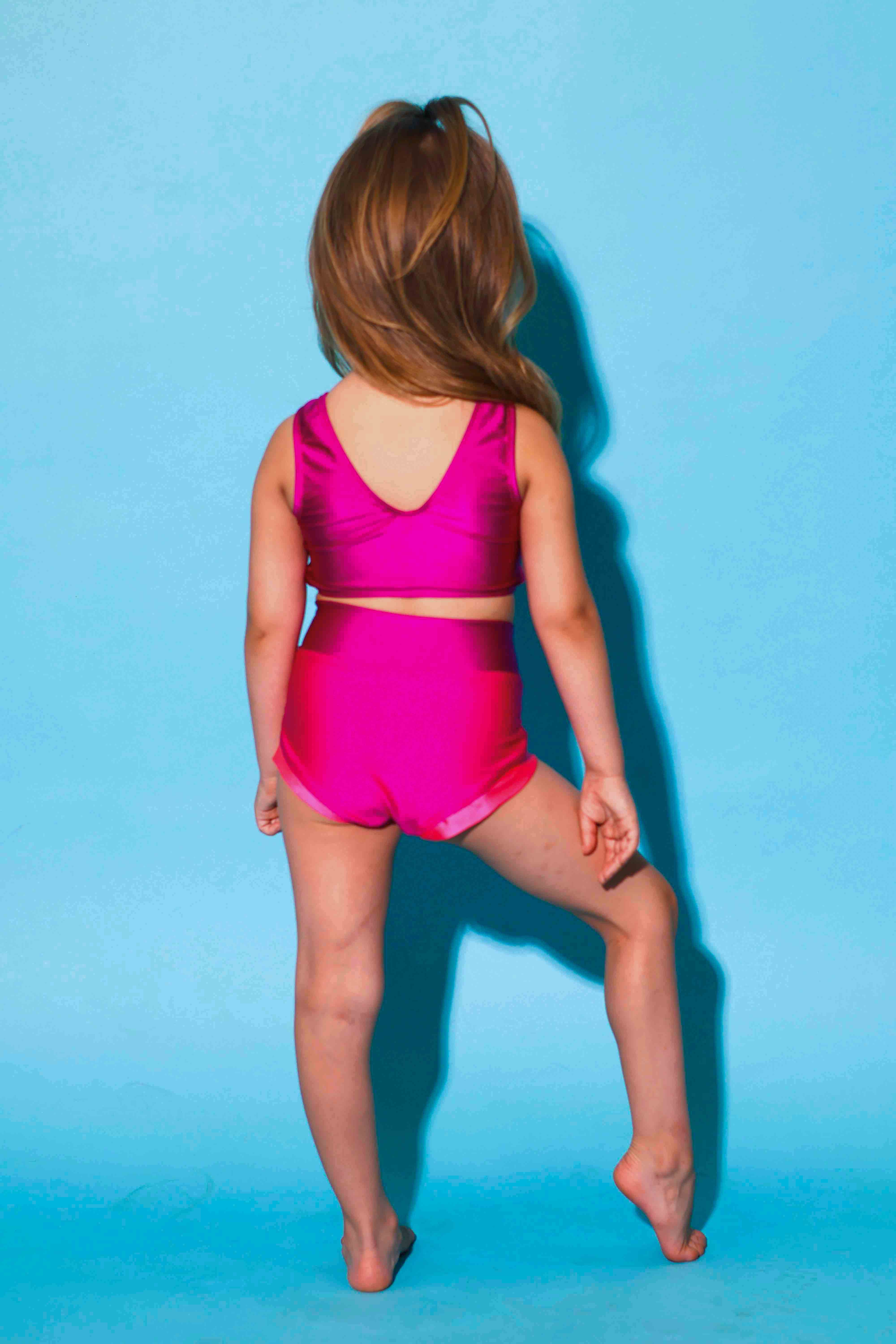 Cross My Heart Bra Top - Fuchsia/Coral/Magenta - Ready To Ship
