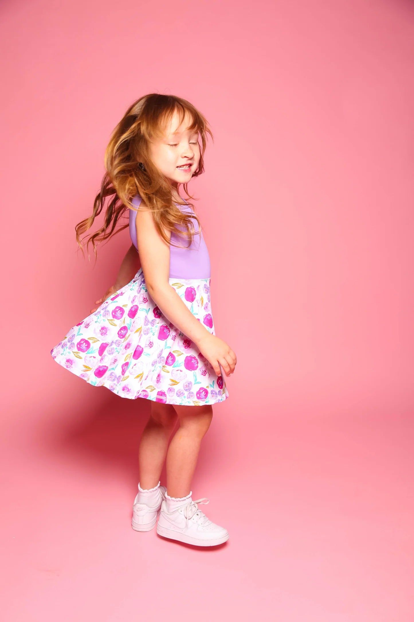 Little Sunshine Dress - Lilac/Vivid Floral - Sparkle Plum Exclusive - Ready to Ship