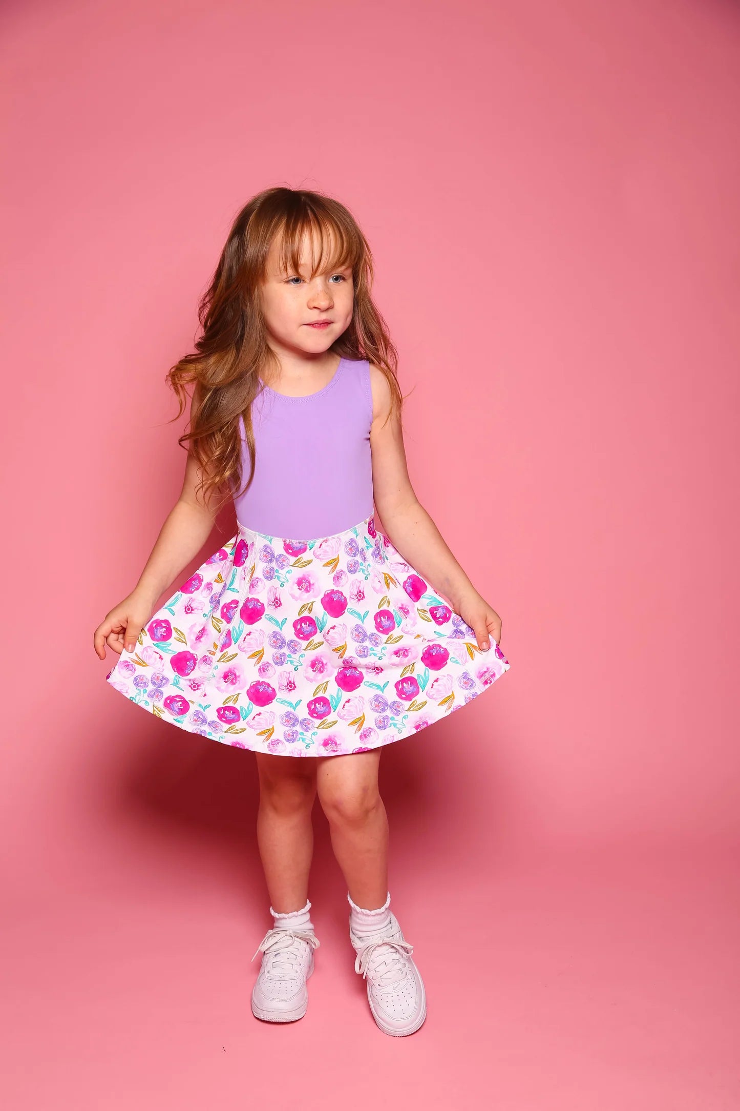 Little Sunshine Dress - Lilac/Vivid Floral - Sparkle Plum Exclusive - Ready to Ship