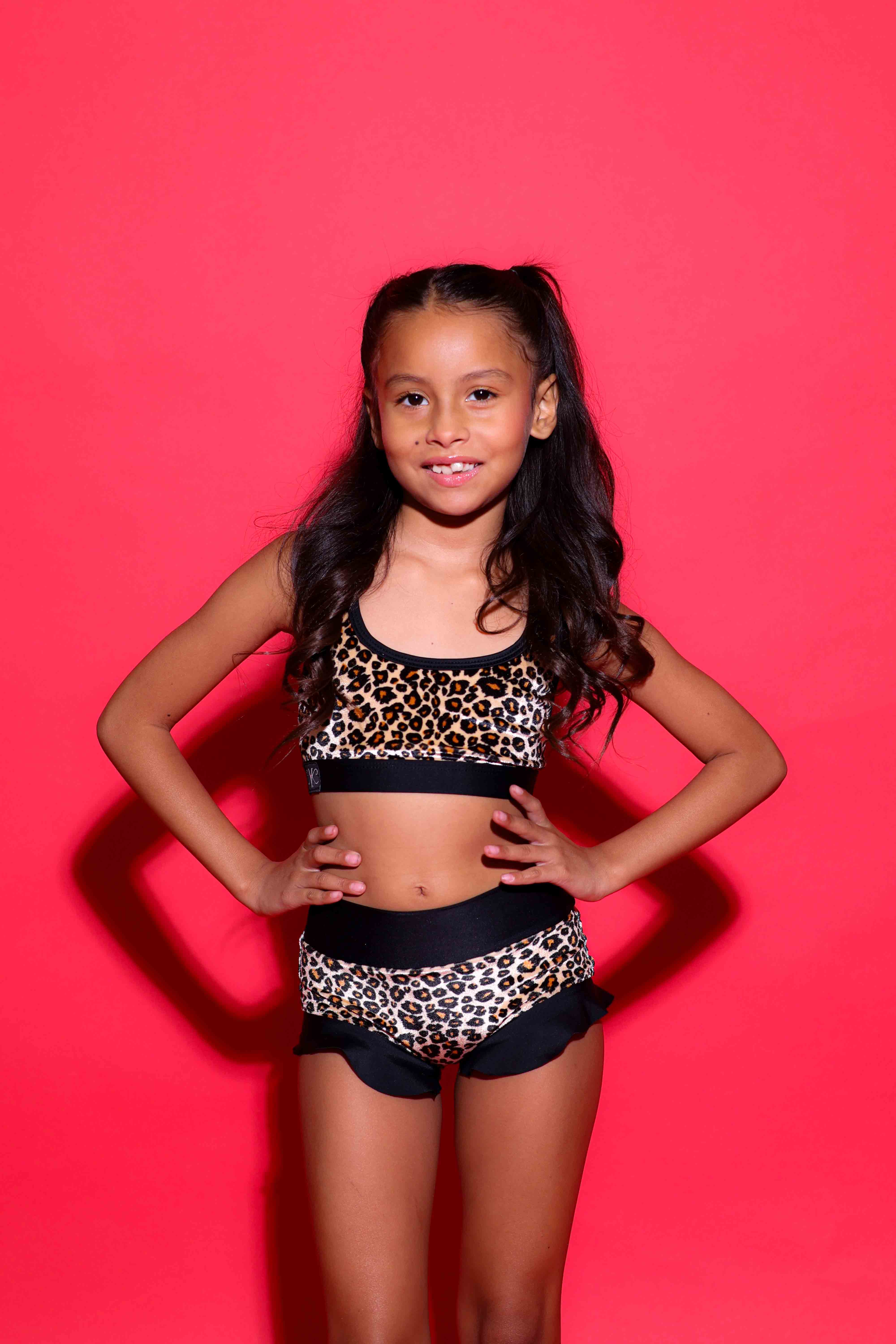 Lolita Brief - Cheetah Velvet/Black - Ready To Ship
