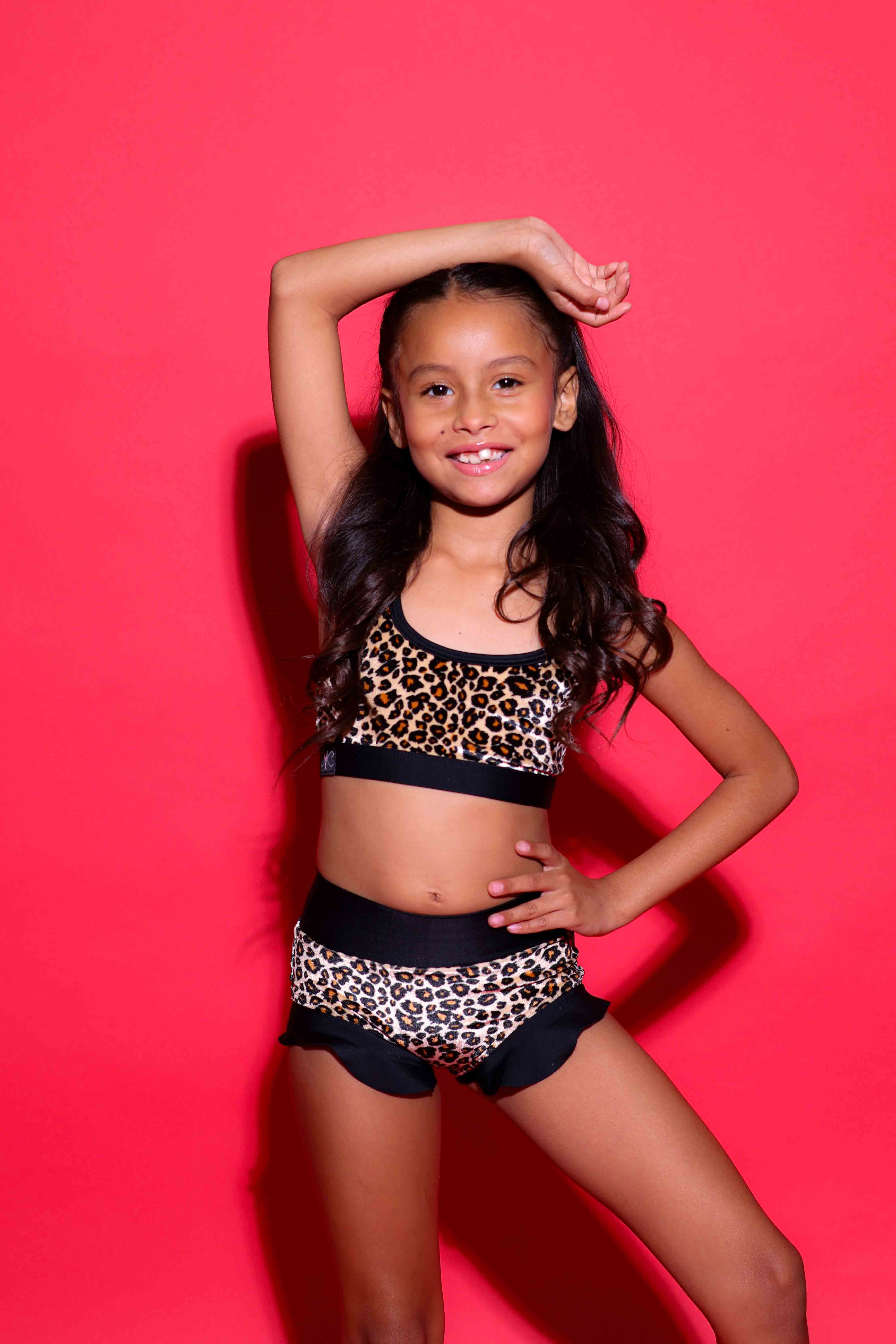Lolita Brief - Cheetah Velvet/Black - Ready To Ship