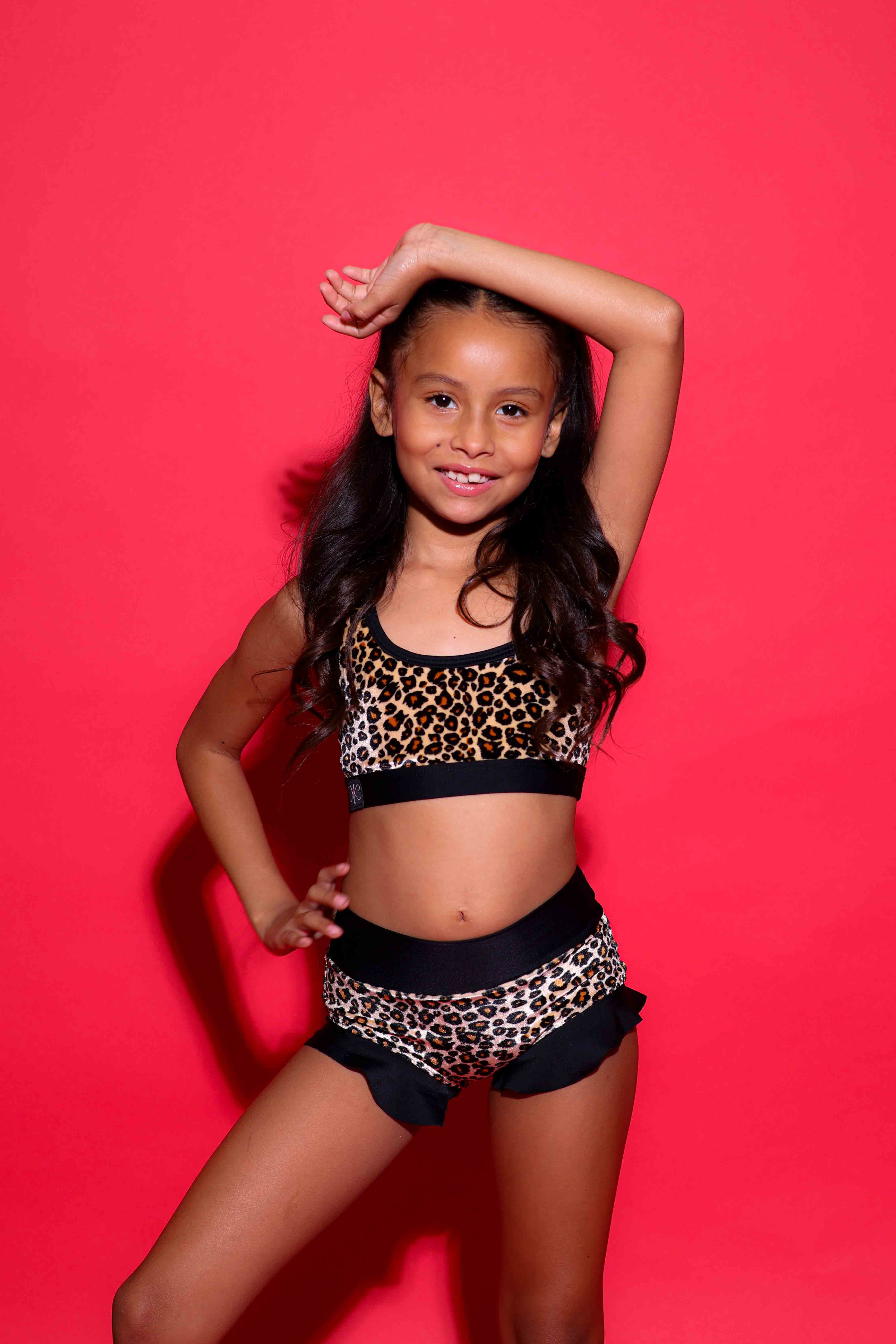 Lolita Brief - Cheetah Velvet/Black - Ready To Ship