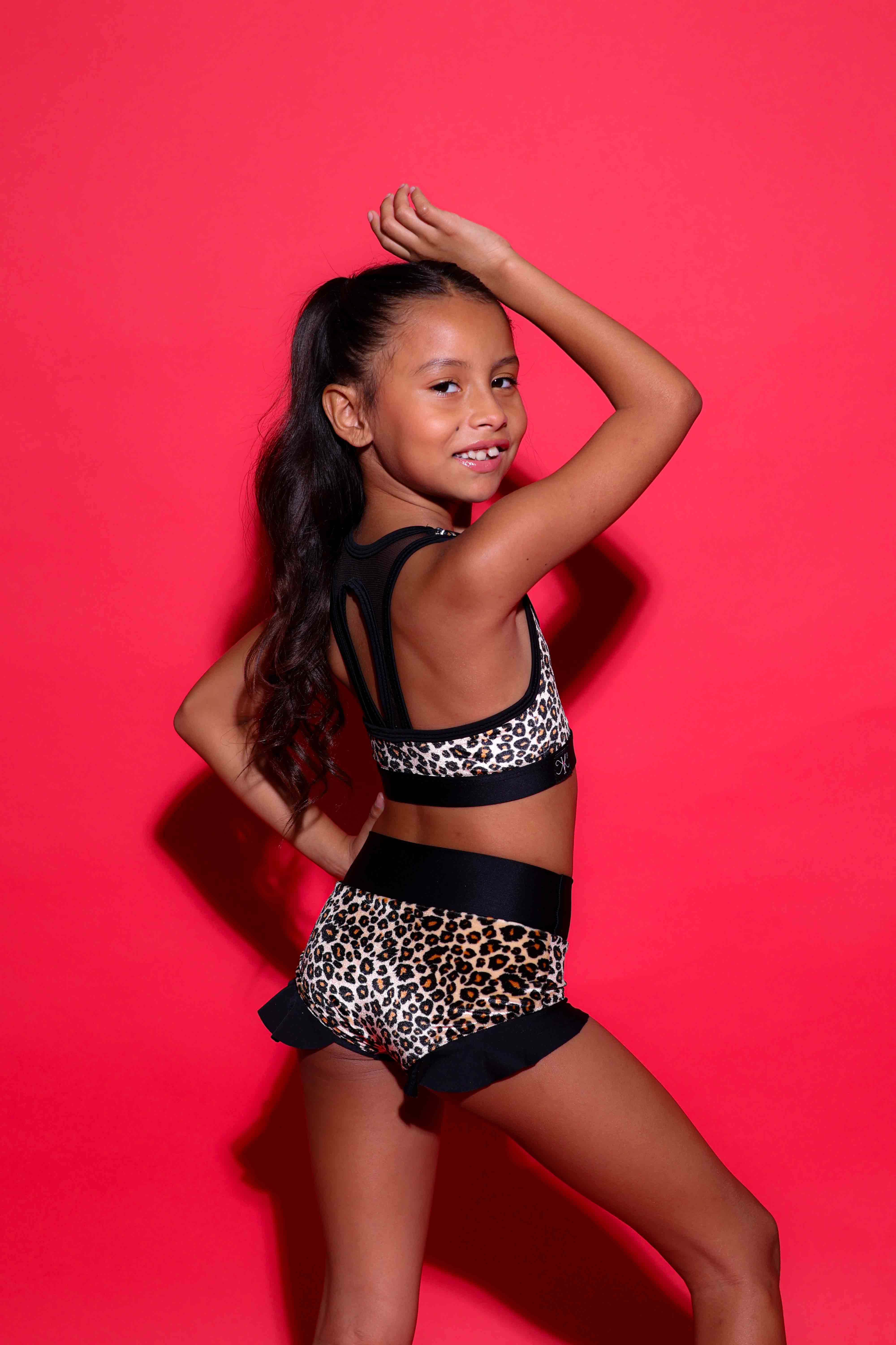 Lolita Brief - Cheetah Velvet/Black - Ready To Ship