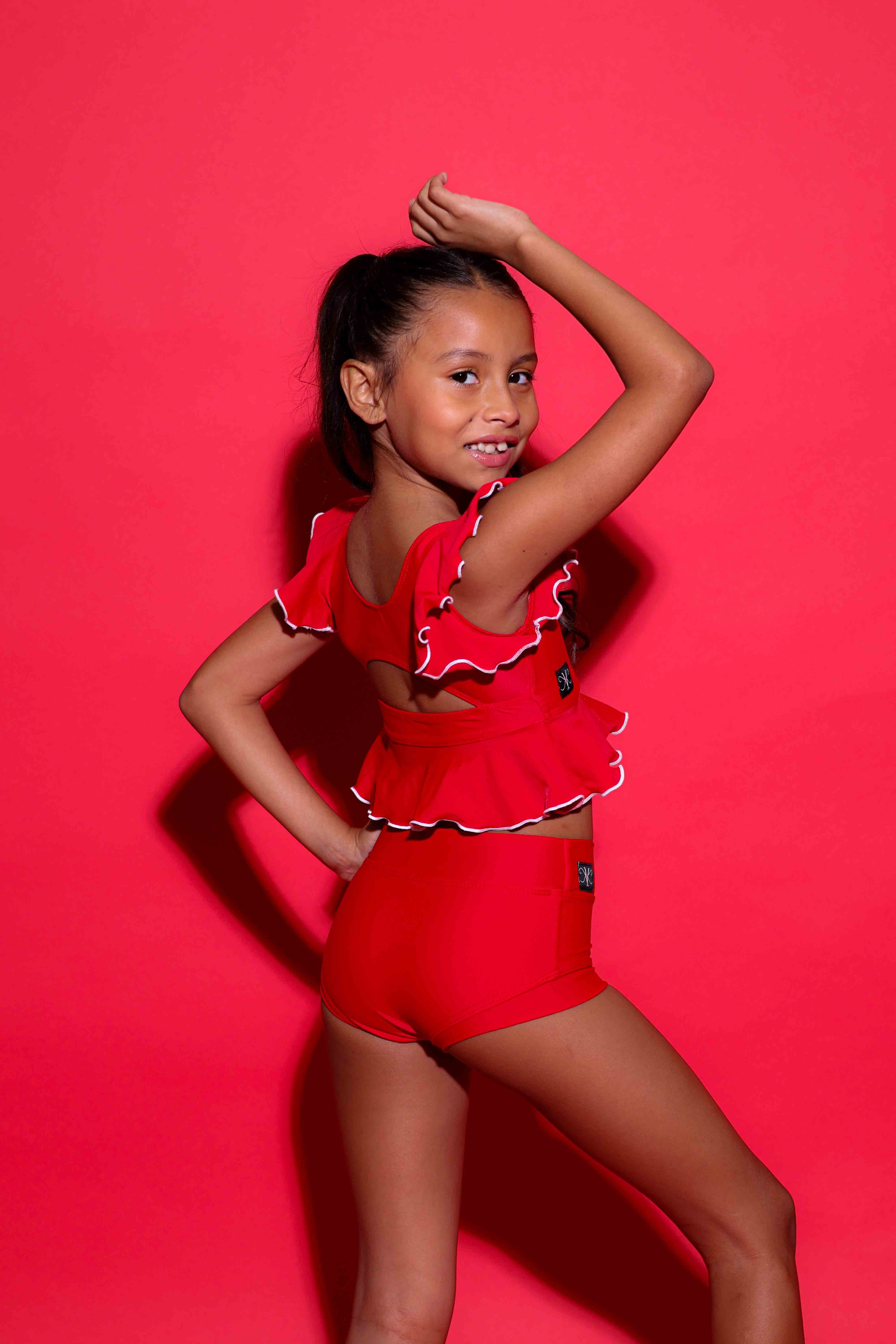 All Dolled Up Crop Top - Red/White - Ready To Ship