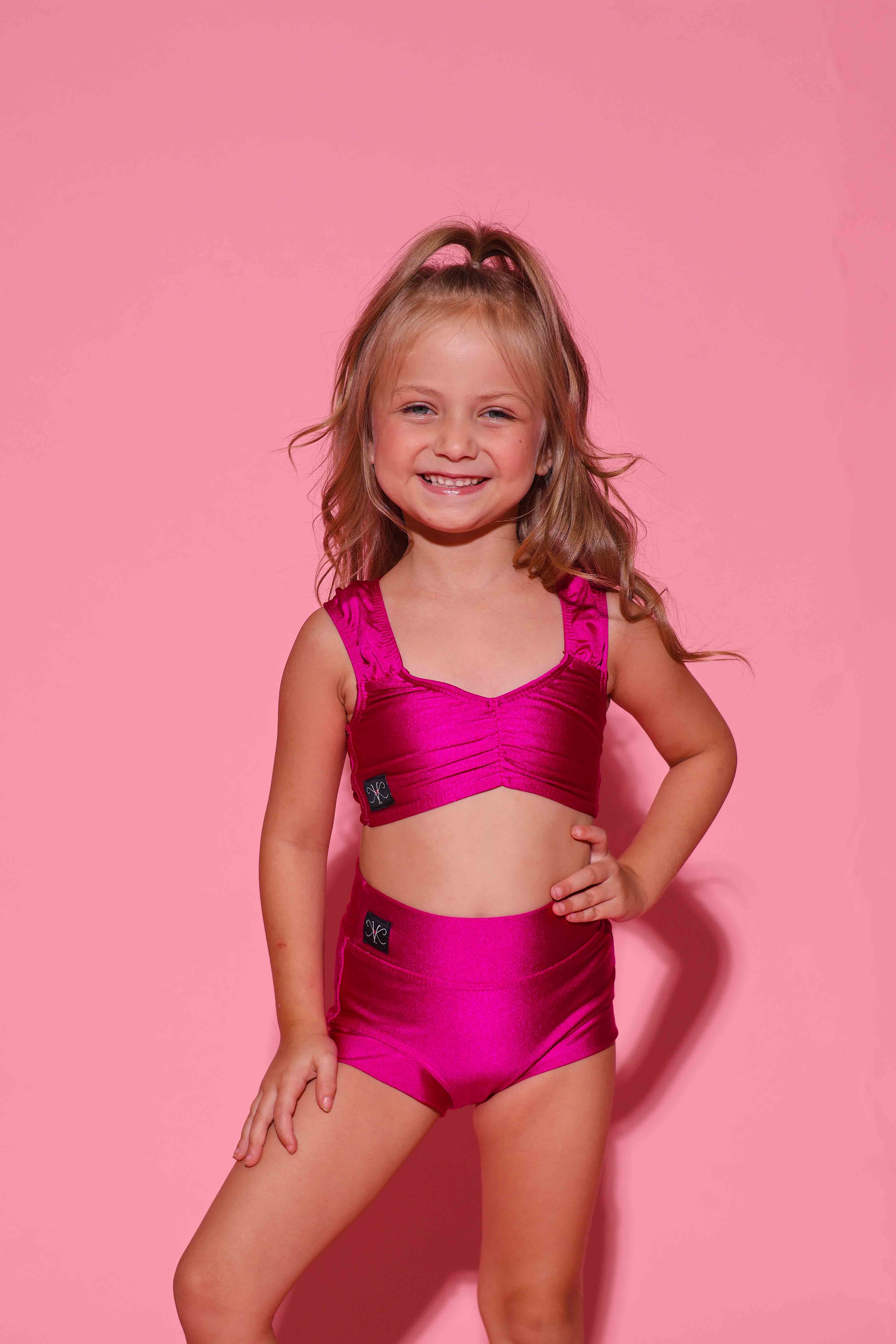 Count On Me Bra Top - Magenta Shiny - Ready To Ship