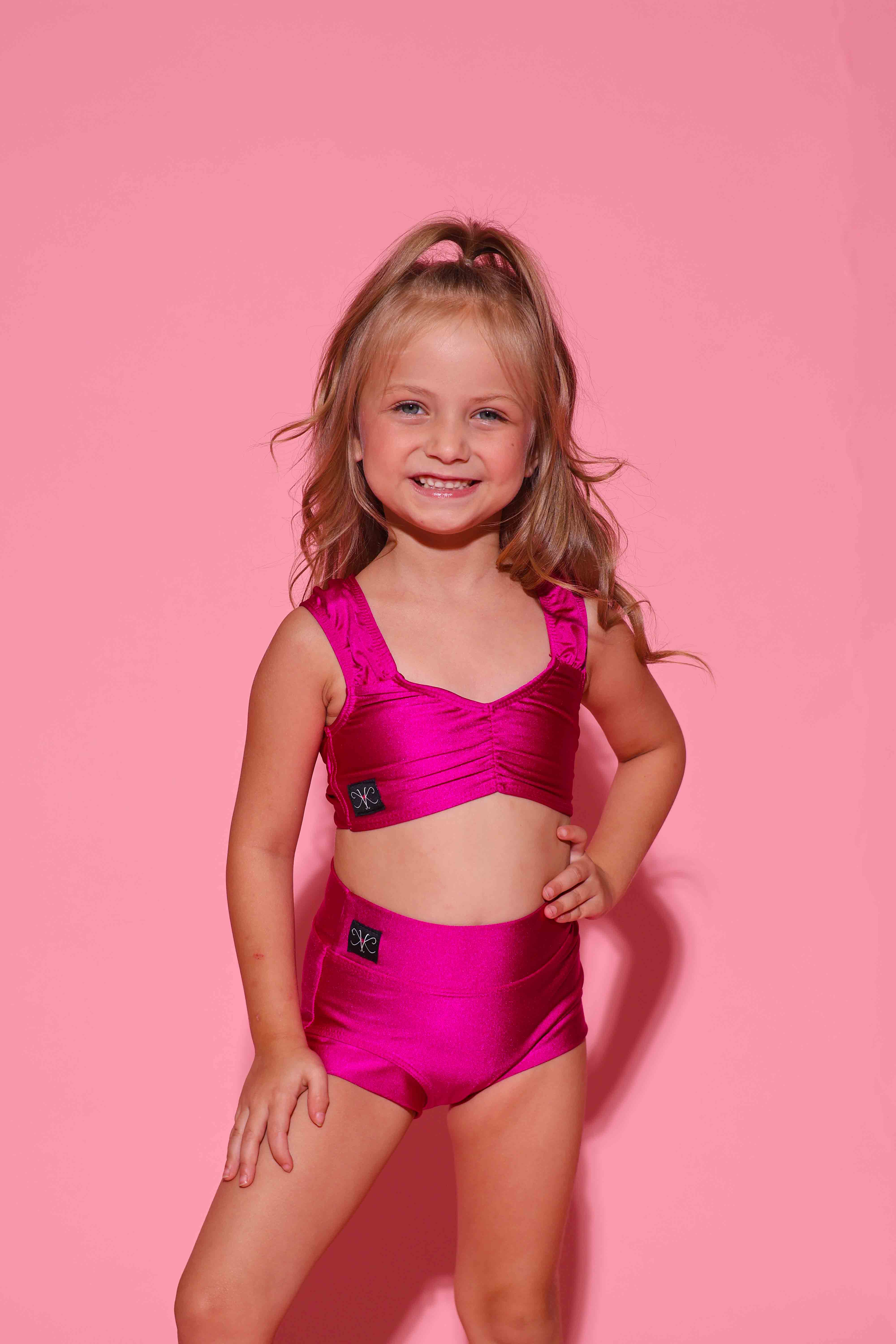 Count On Me Bra Top - Magenta Shiny - Ready To Ship