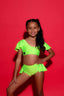 Flutter Brief - Neon Green Shiny - Ready To Ship