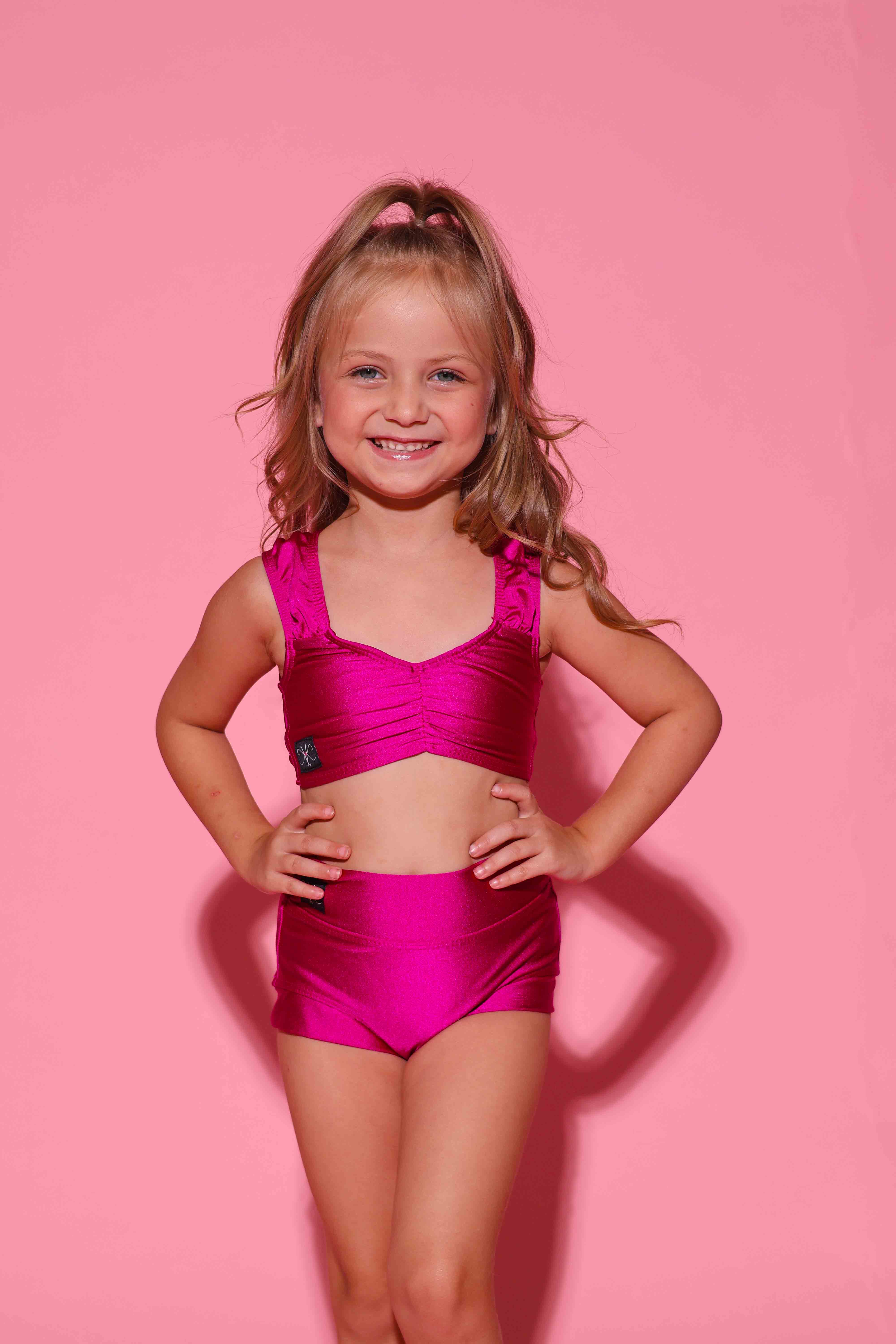 Count On Me Bra Top - Magenta Shiny - Ready To Ship
