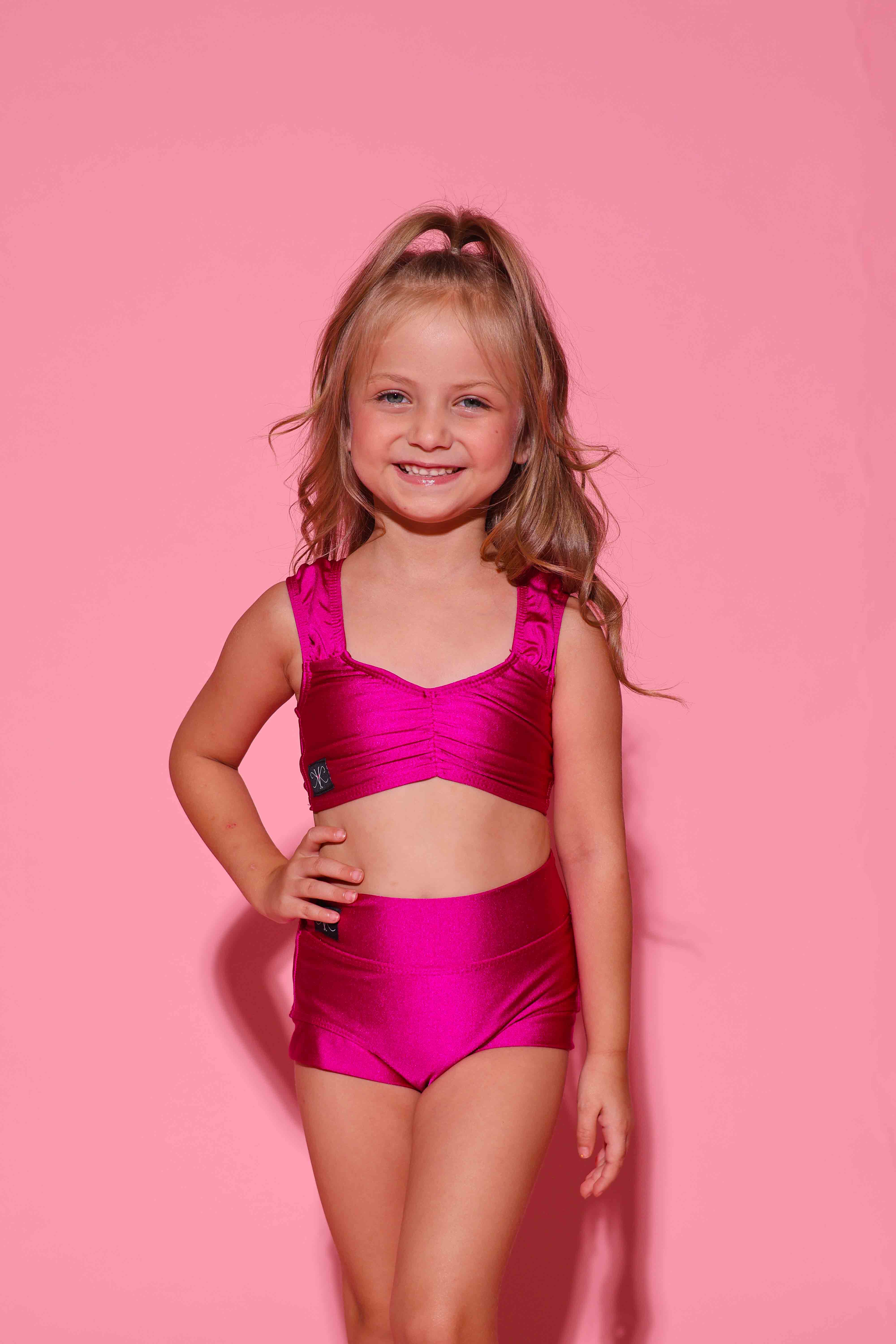 Count On Me Bra Top - Magenta Shiny - Ready To Ship