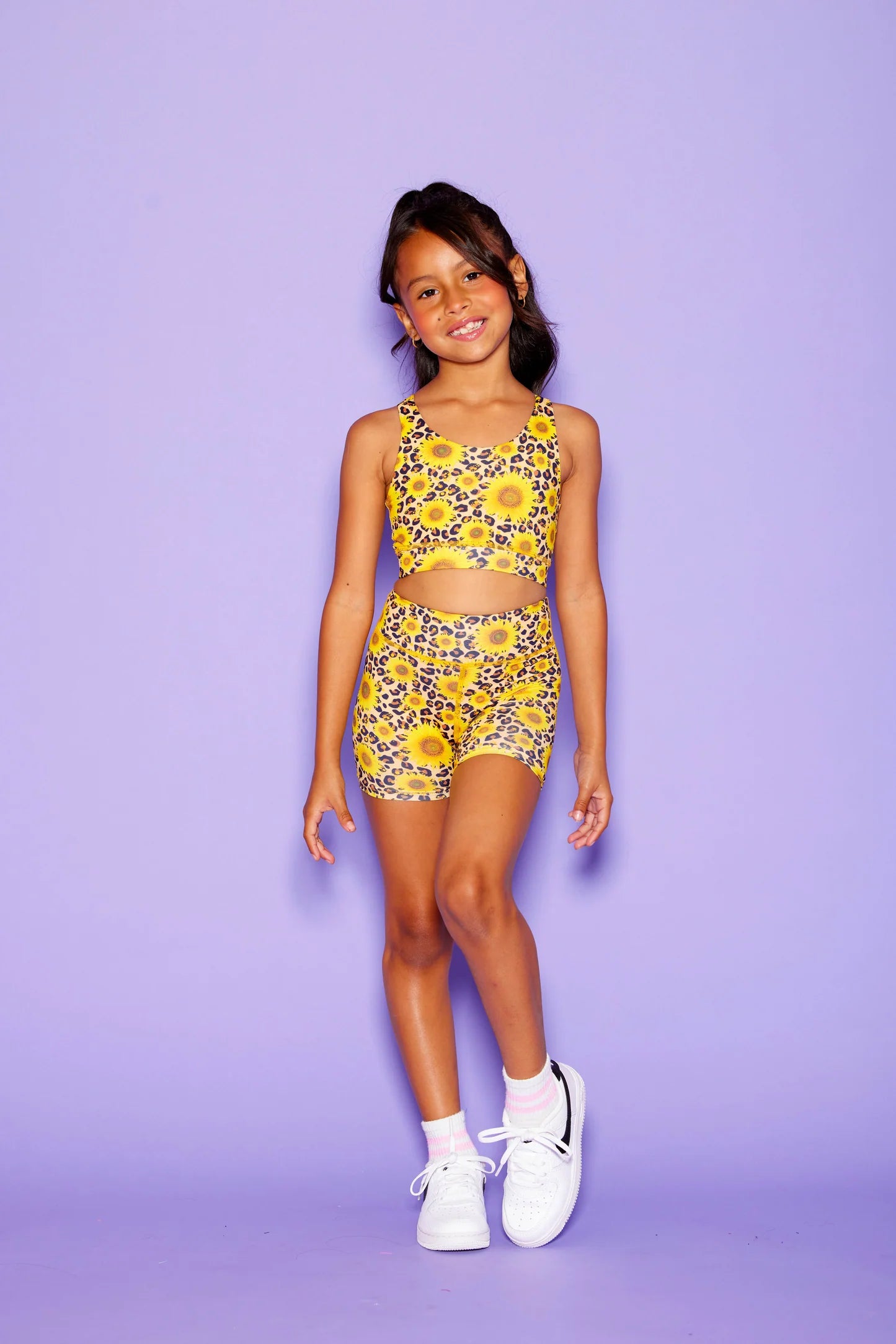 Darling Bra Top - Cheetah/Sunflowers - Sparkle Plum Exclusive - Ready to Ship