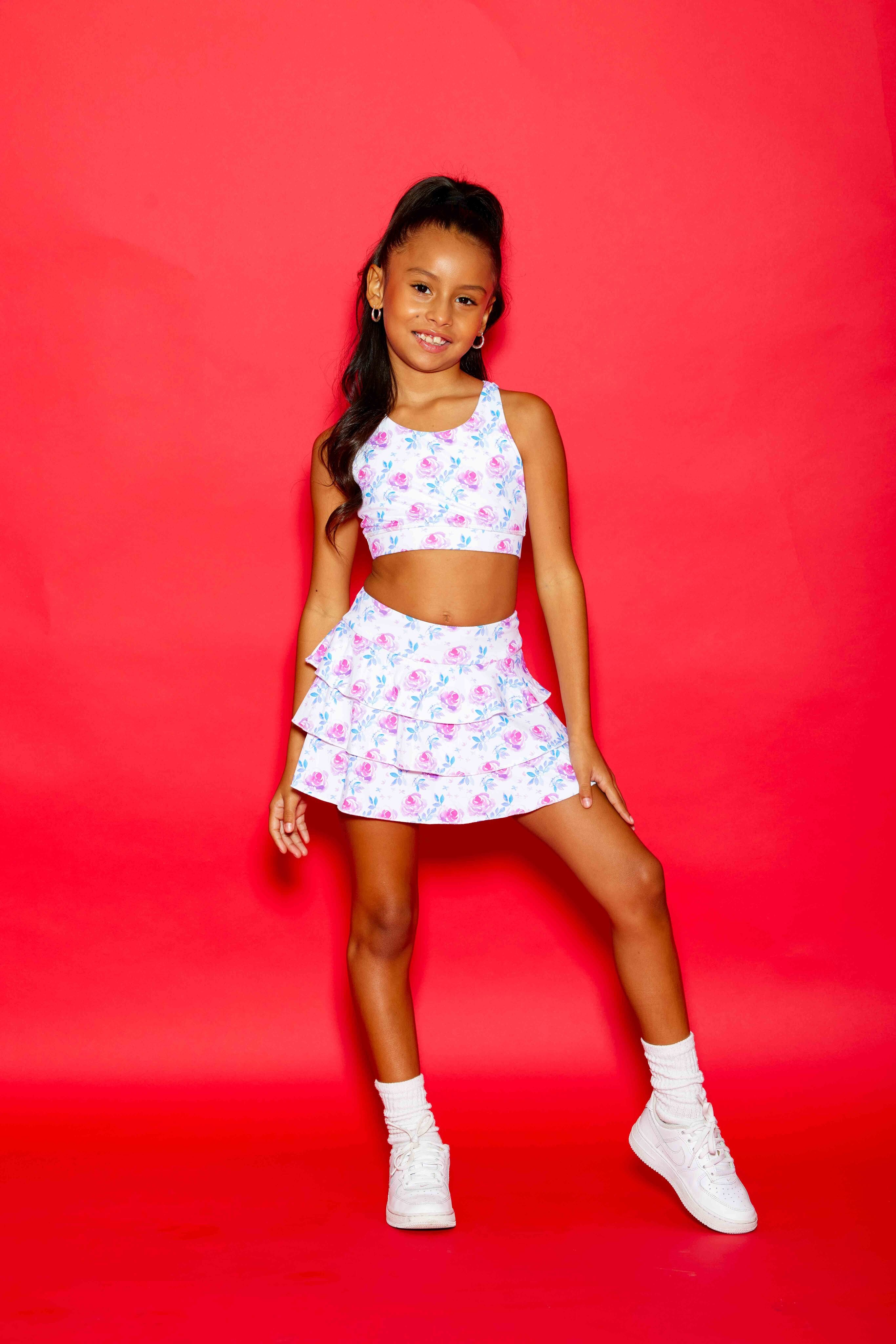 Sweetie Pie Ruffle Skort - Rosie Posie - Sparkle Plum Exclusive - Ready to Ship