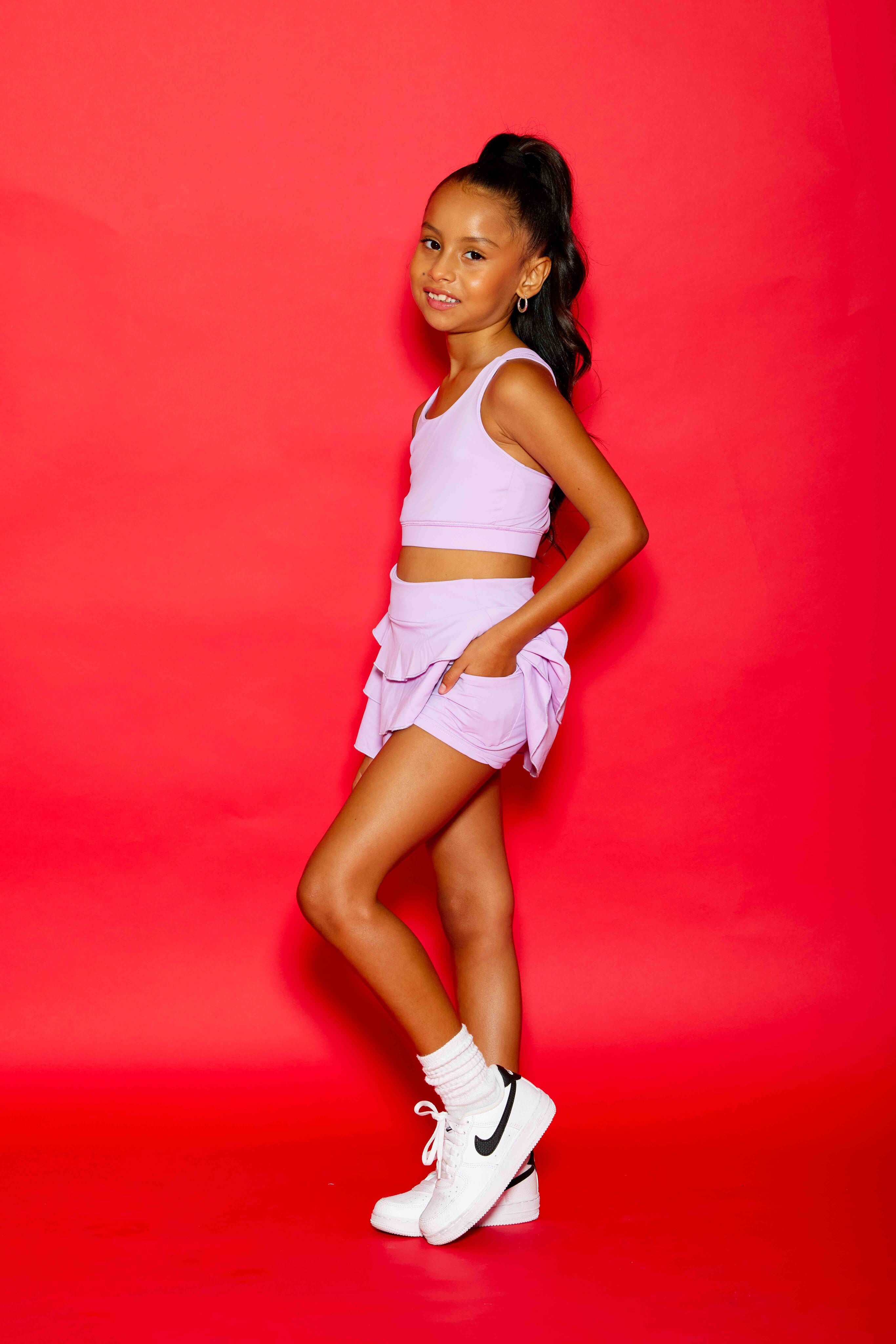 Sweetie Pie Ruffle Skort - Lilac - Sparkle Plum Exclusive - Ready to Ship