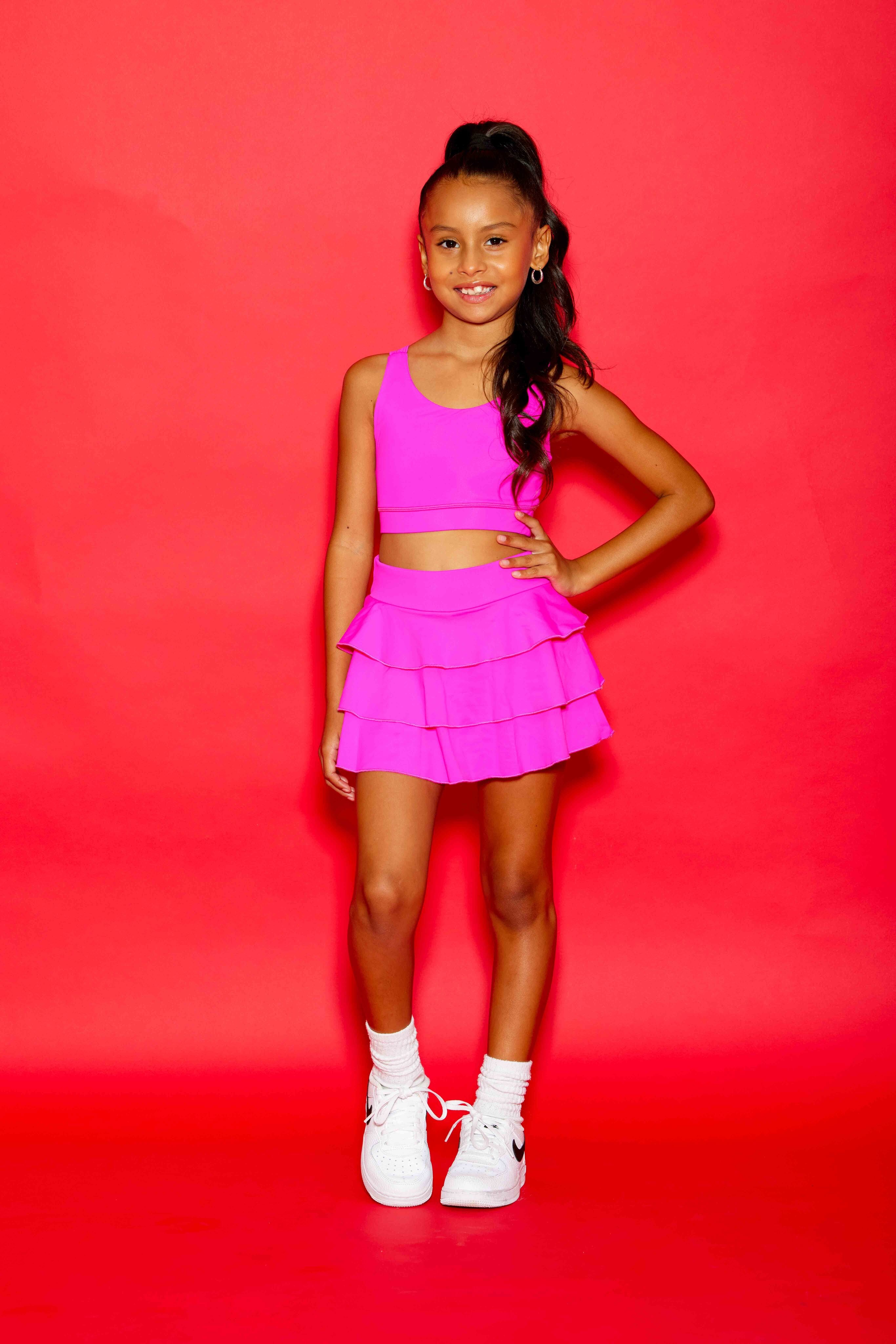 Sweetie Pie Ruffle Skort - Neon Pink - Sparkle Plum Exclusive - Ready to Ship