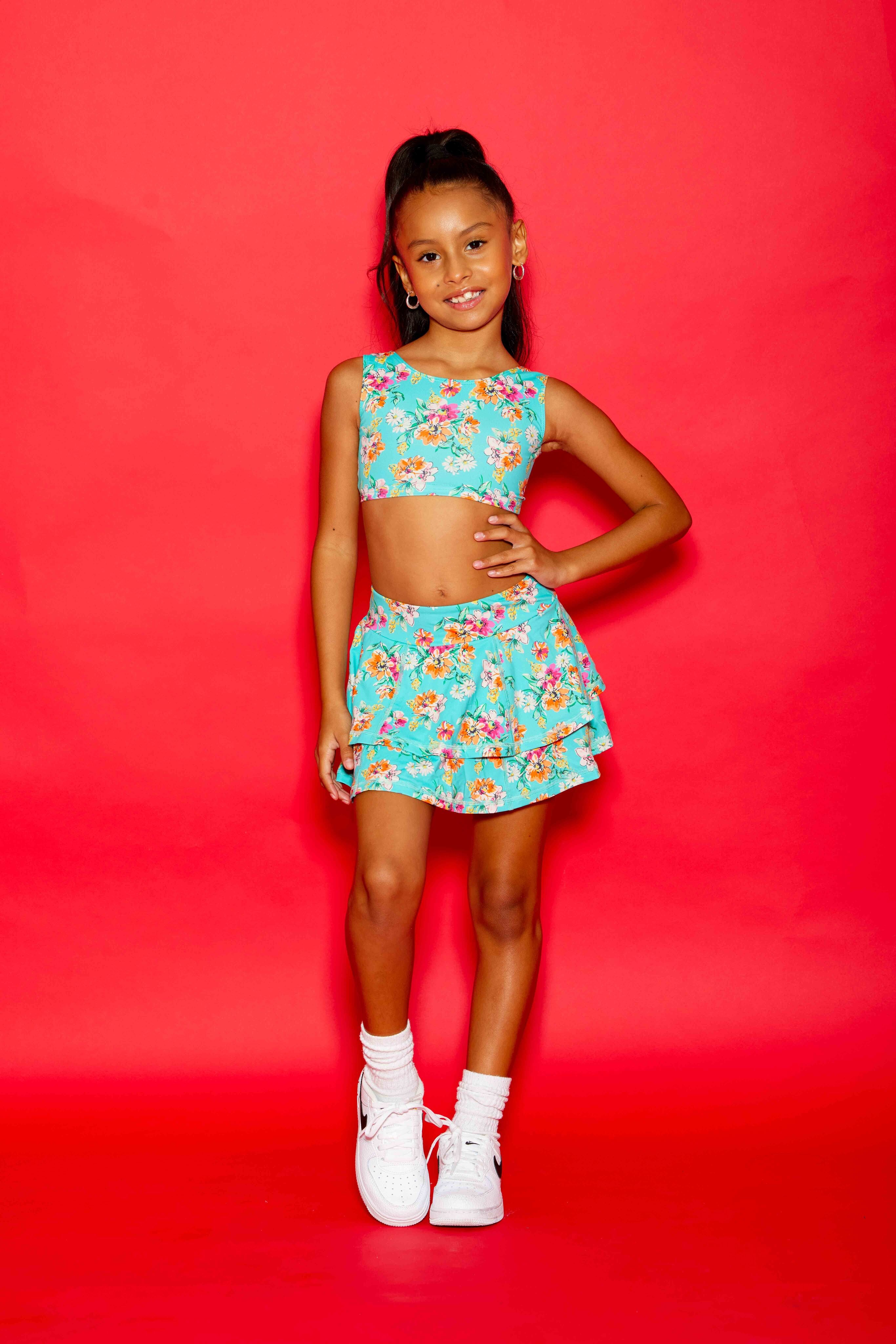 Love Bug Bra Top - Mint Summer Floral - Sparkle Plum Exclusive - Ready to Ship